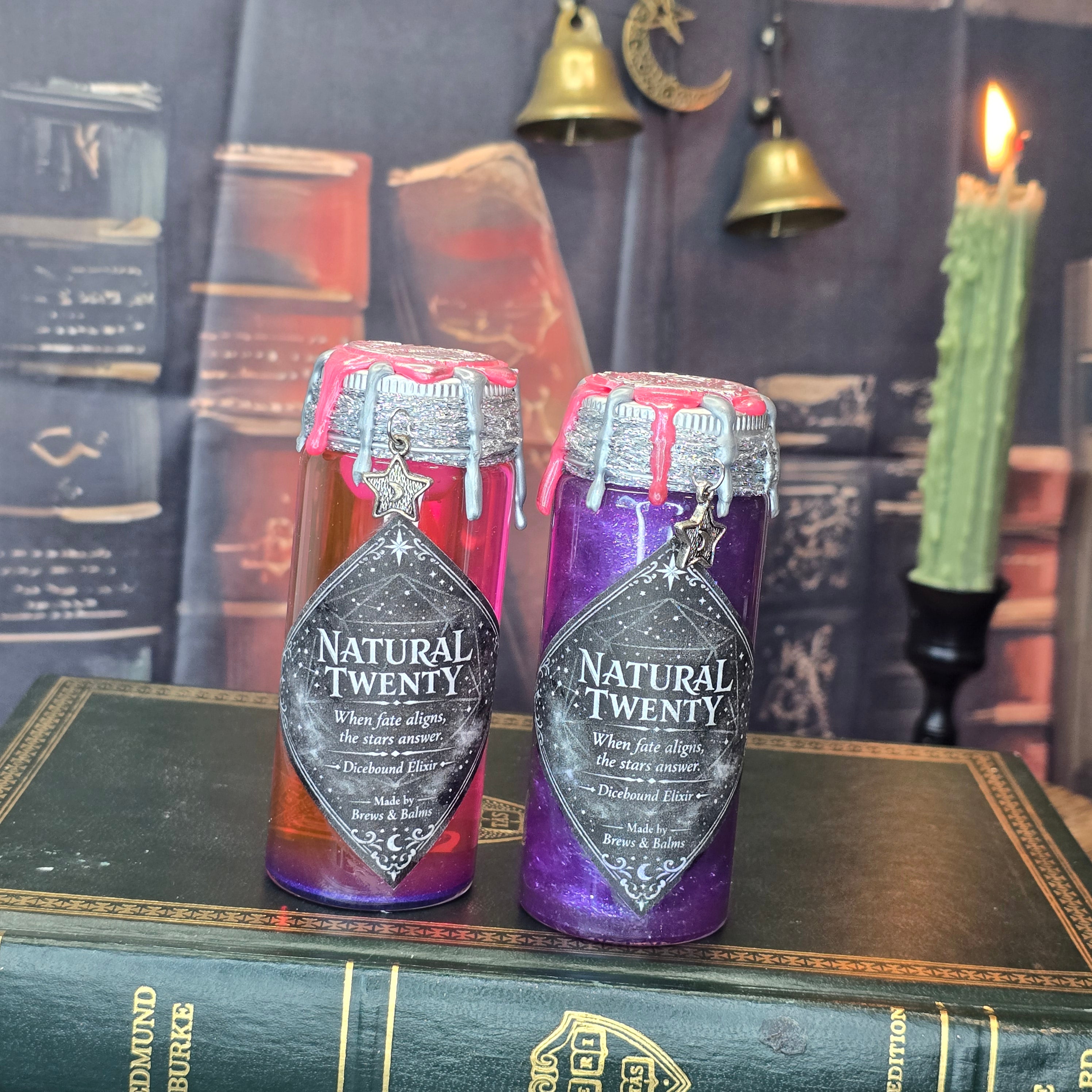 Handmade Natural 20 Dice D20 Potion Prop A Color Changing decorative bottle prop