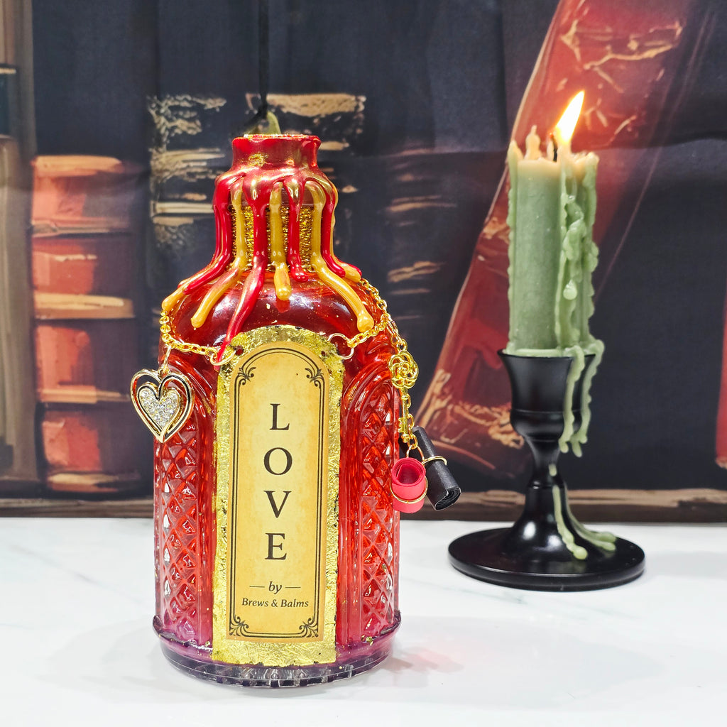 Handmade LOVE Affirmation Color-Changing Potion Bottle Prop Decorative Potion | Red to Purple