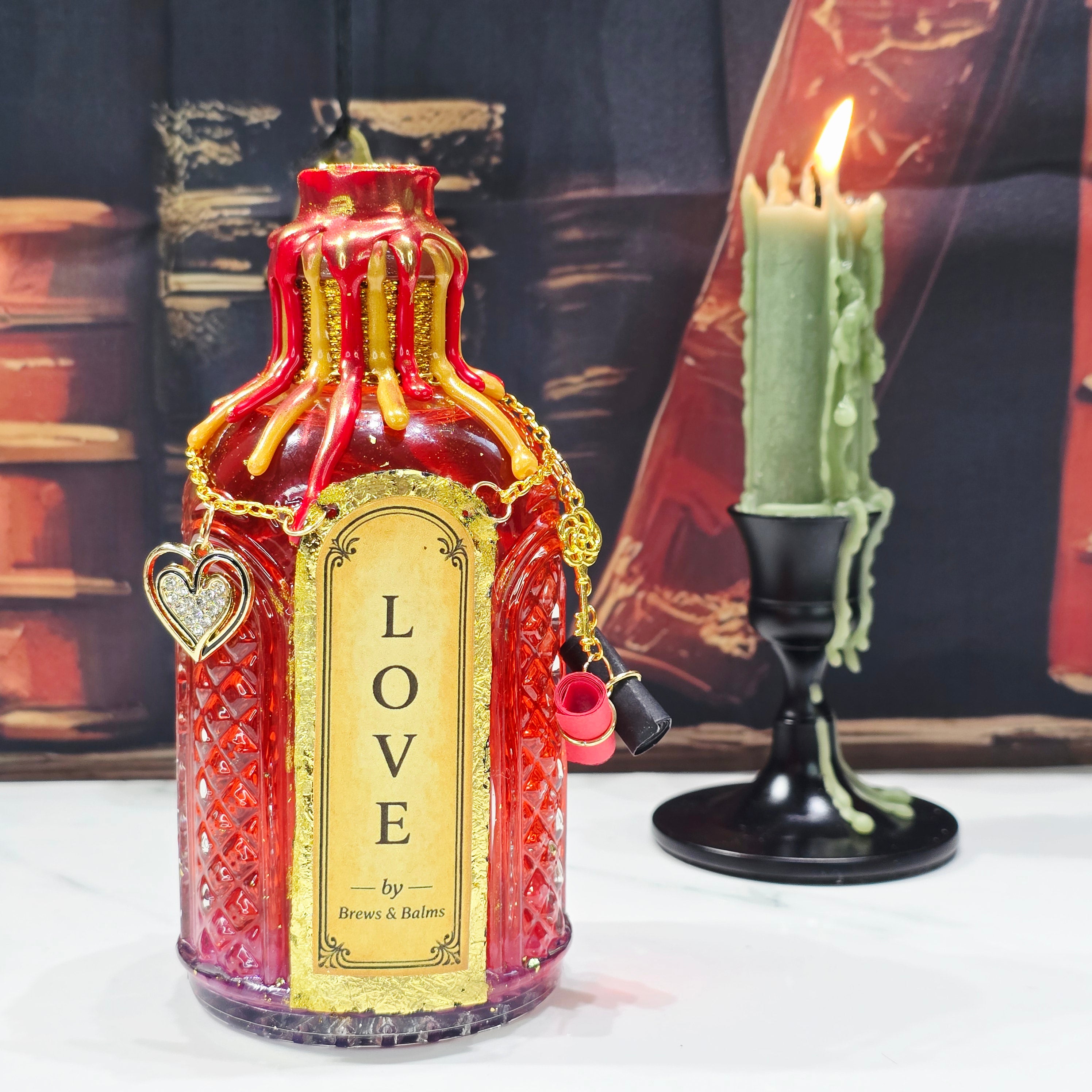 Handmade LOVE Affirmation Color-Changing Potion Bottle Prop Decorative Potion | Red to Purple
