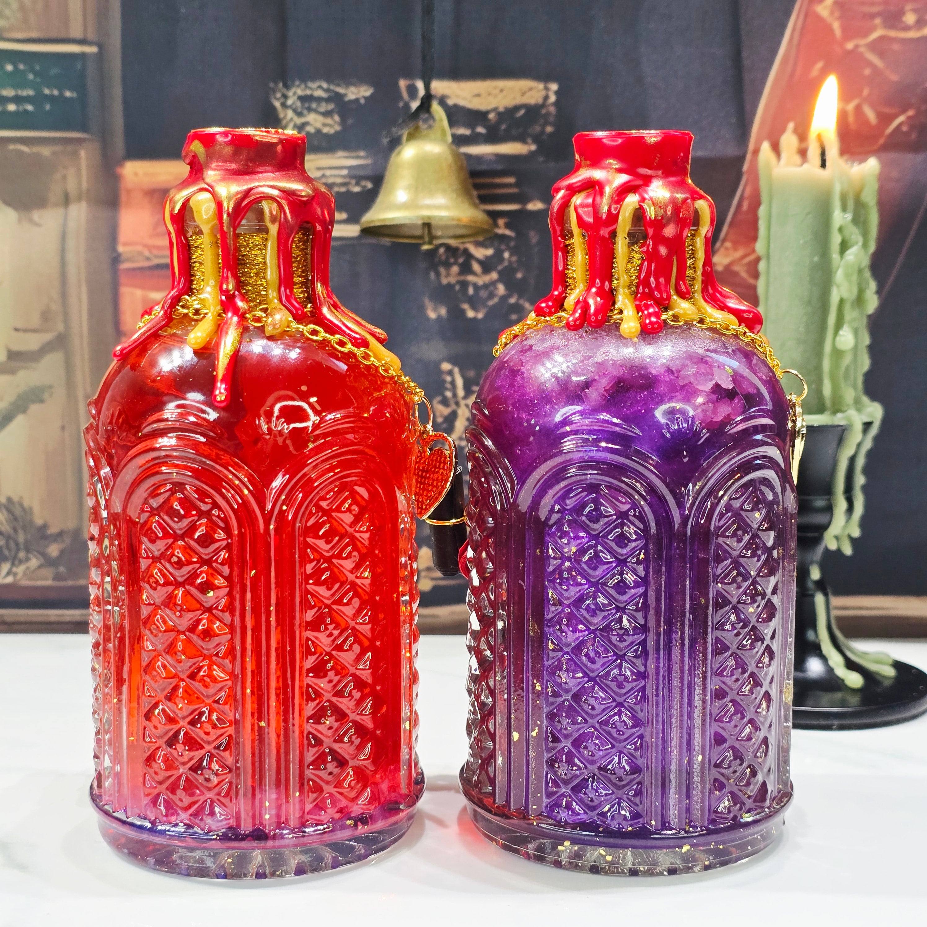 Handmade LOVE Affirmation Color-Changing Potion Bottle Prop Decorative Potion | Red to Purple