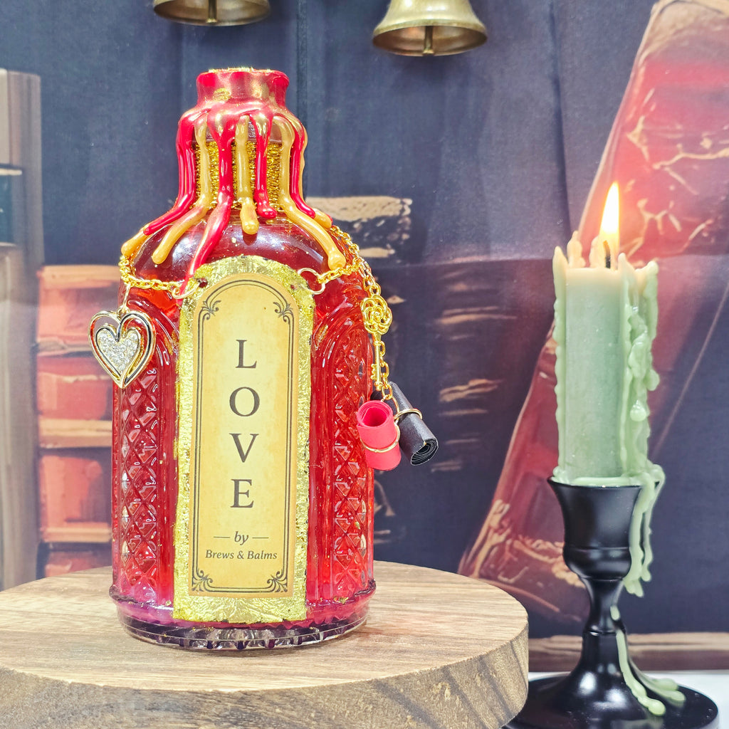 Handmade LOVE Affirmation Color-Changing Potion Bottle Prop Decorative Potion | Red to Purple