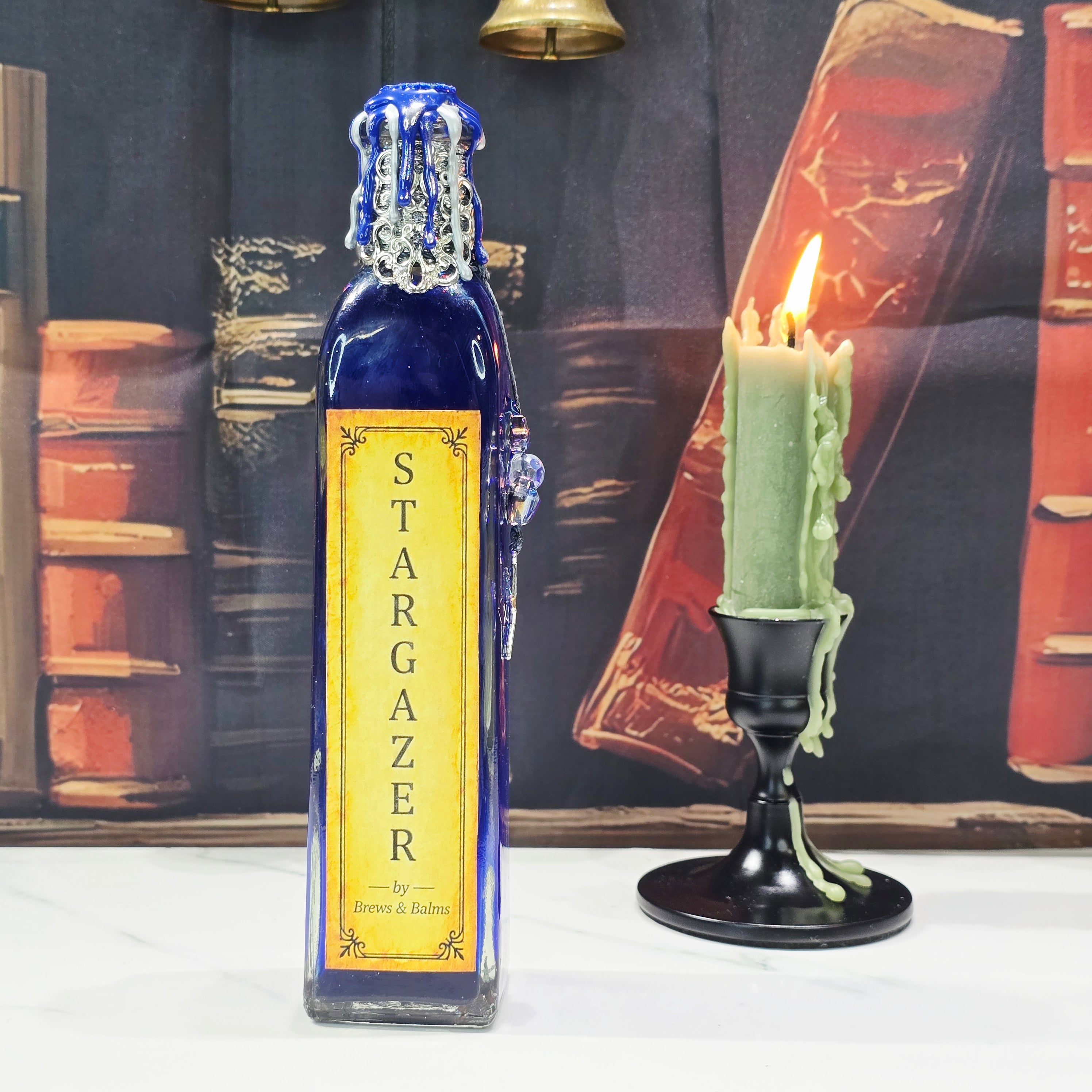Handmade STARGAZER Color-Changing Potion Bottle Prop Blue to Midnight