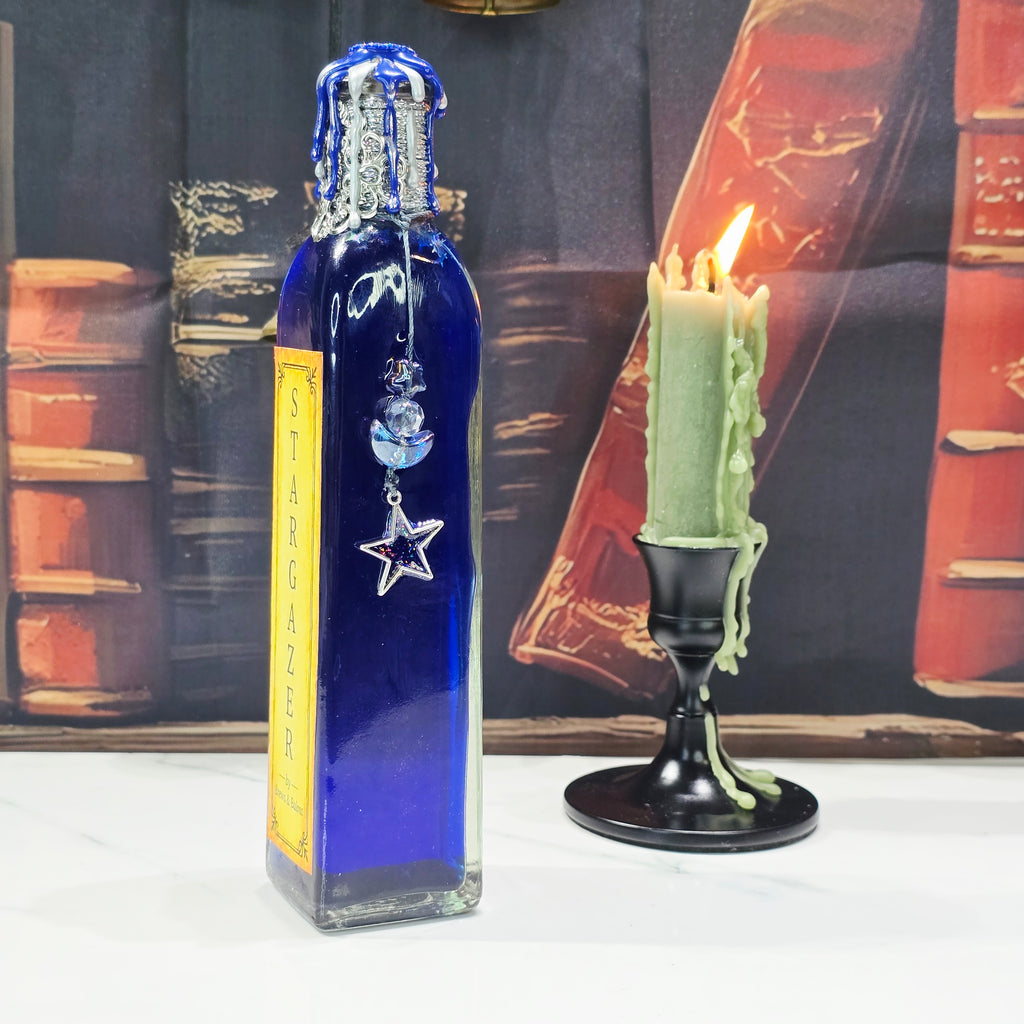 Handmade STARGAZER Color-Changing Potion Bottle Prop Blue to Midnight