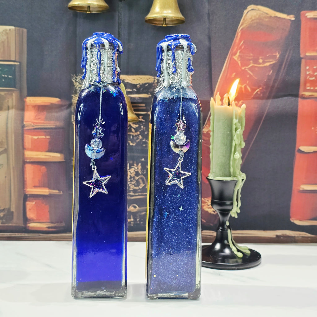Handmade STARGAZER Color-Changing Potion Bottle Prop Blue to Midnight