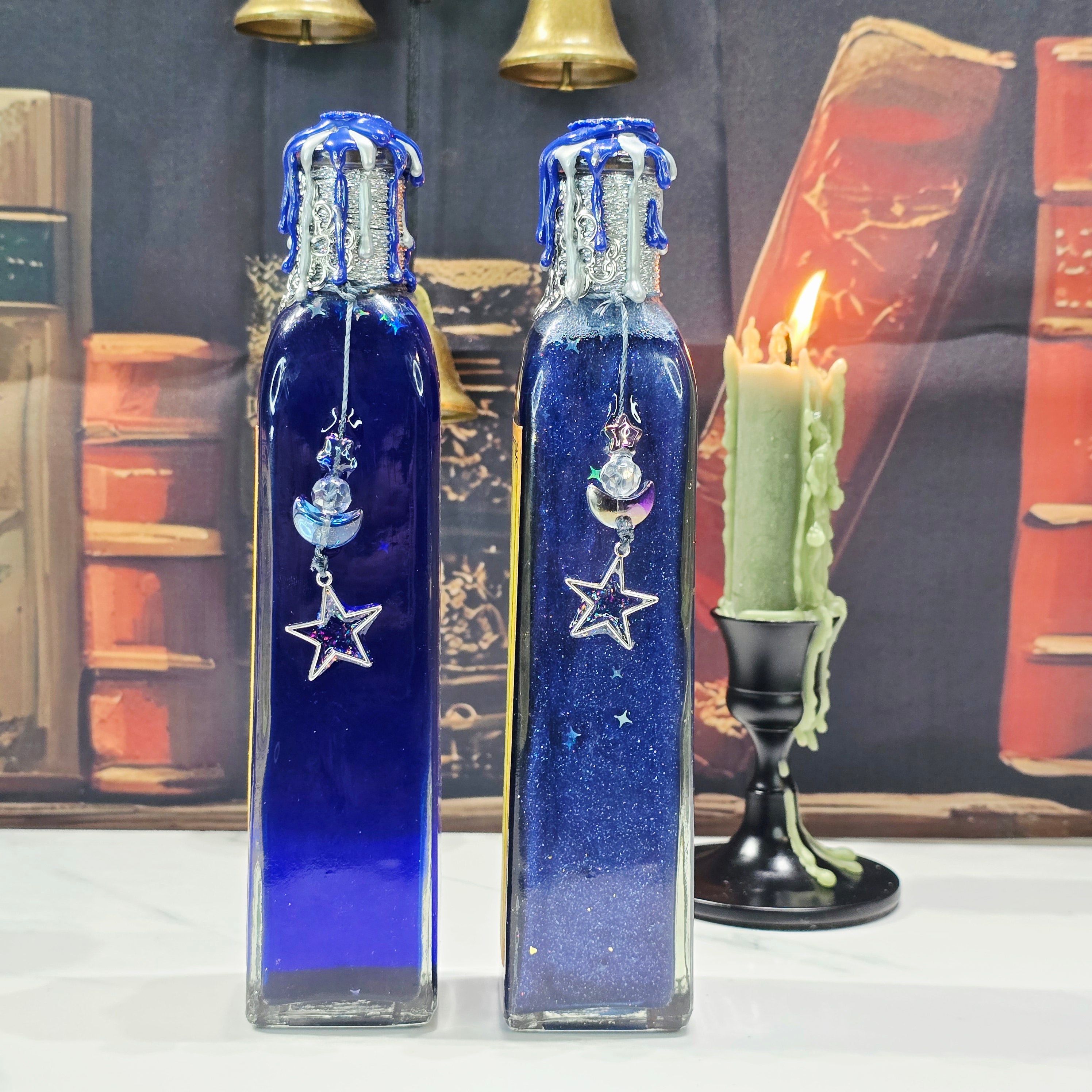 Handmade STARGAZER Color-Changing Potion Bottle Prop Blue to Midnight
