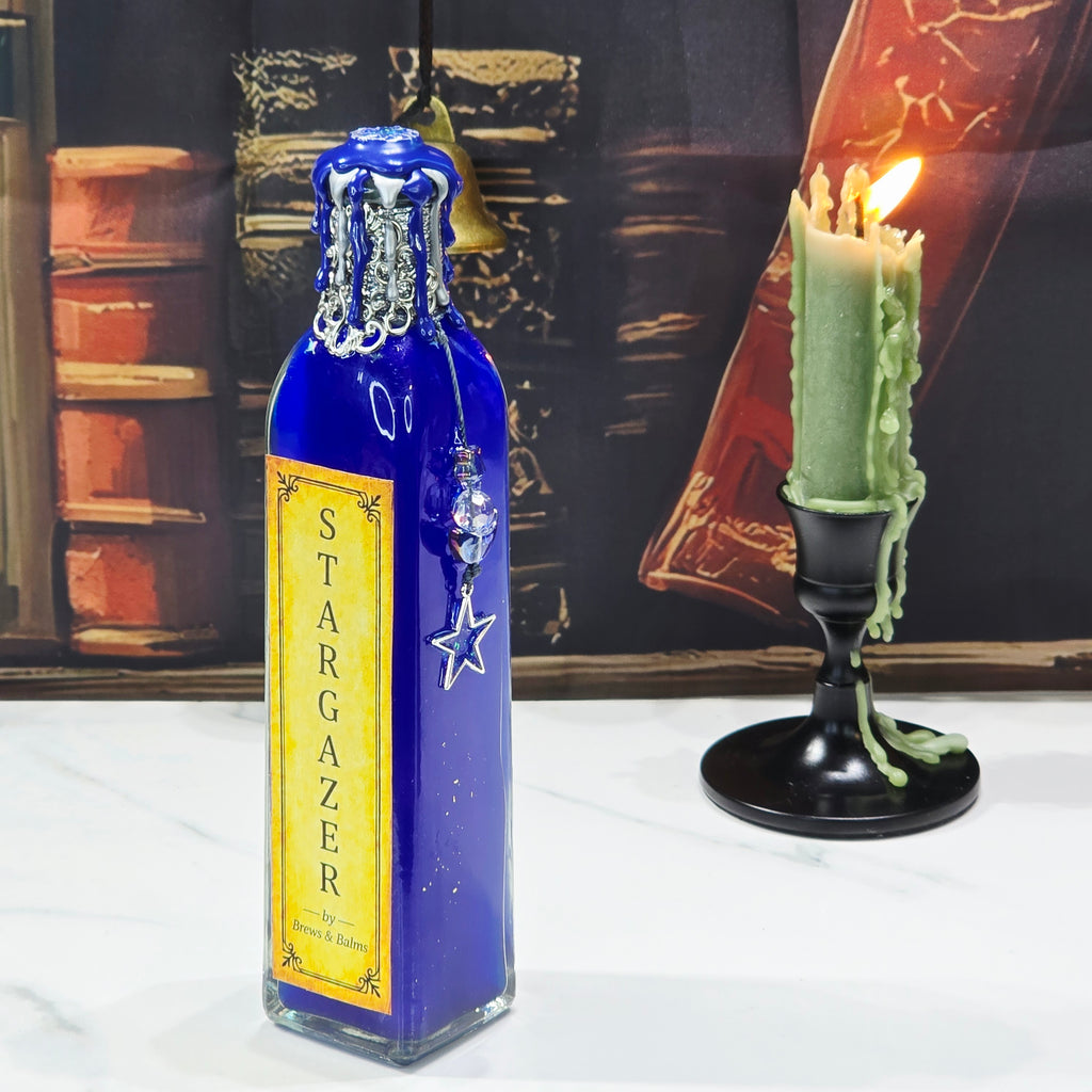 Handmade STARGAZER Color-Changing Potion Bottle Prop Blue to Midnight