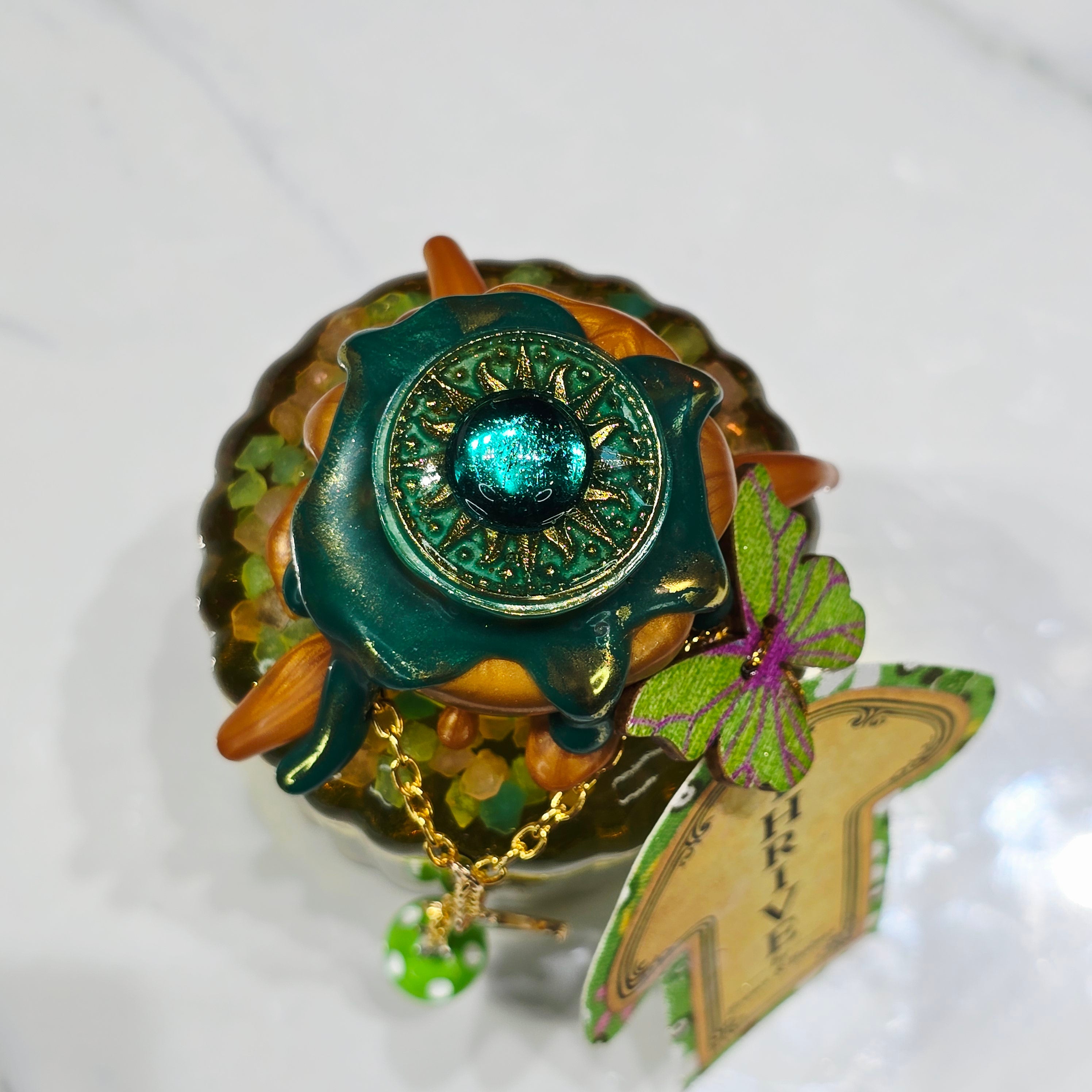 Handmade THRIVE Color-Changing Potion Bottle Prop Affirmation Potion - Sunny Yellow to Shimmering Green