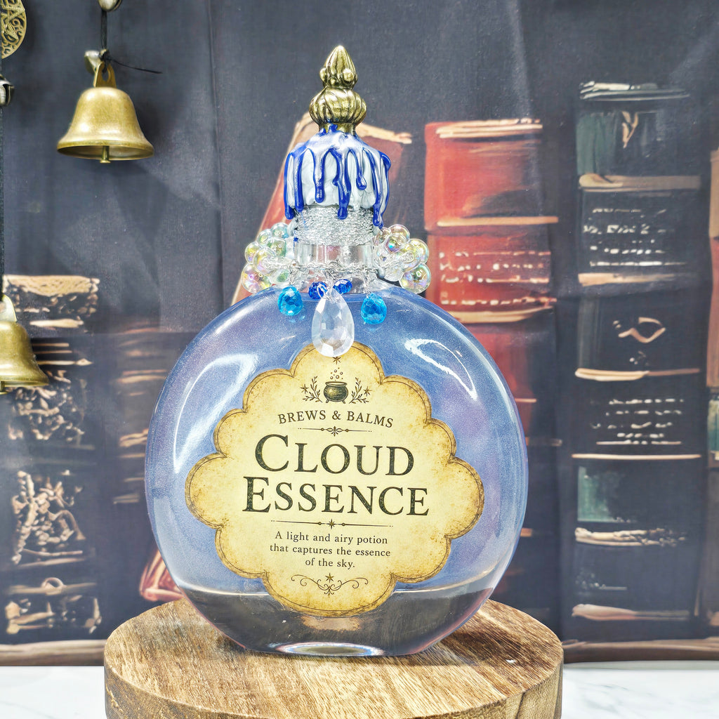 Handmade CLOUD ESSENCE Color-Changing Potion Bottle Prop Decorative Potion Clear Blue to Shimmering Opal