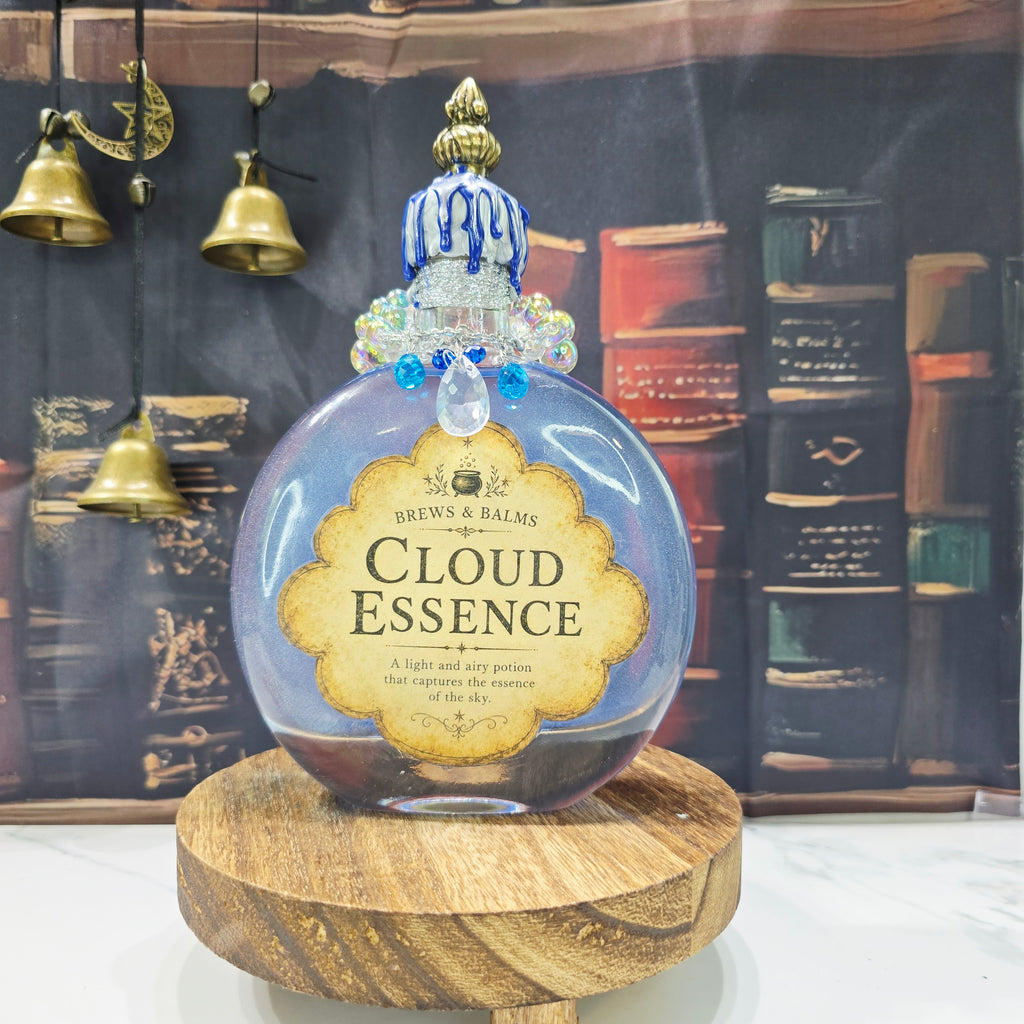 Handmade CLOUD ESSENCE Color-Changing Potion Bottle Prop Decorative Potion Clear Blue to Shimmering Opal