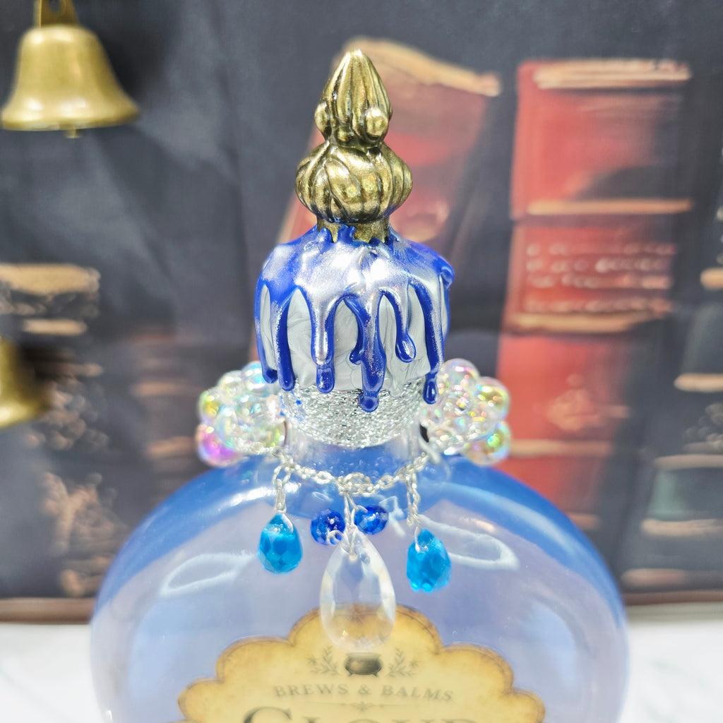 Handmade CLOUD ESSENCE Color-Changing Potion Bottle Prop Decorative Potion Clear Blue to Shimmering Opal