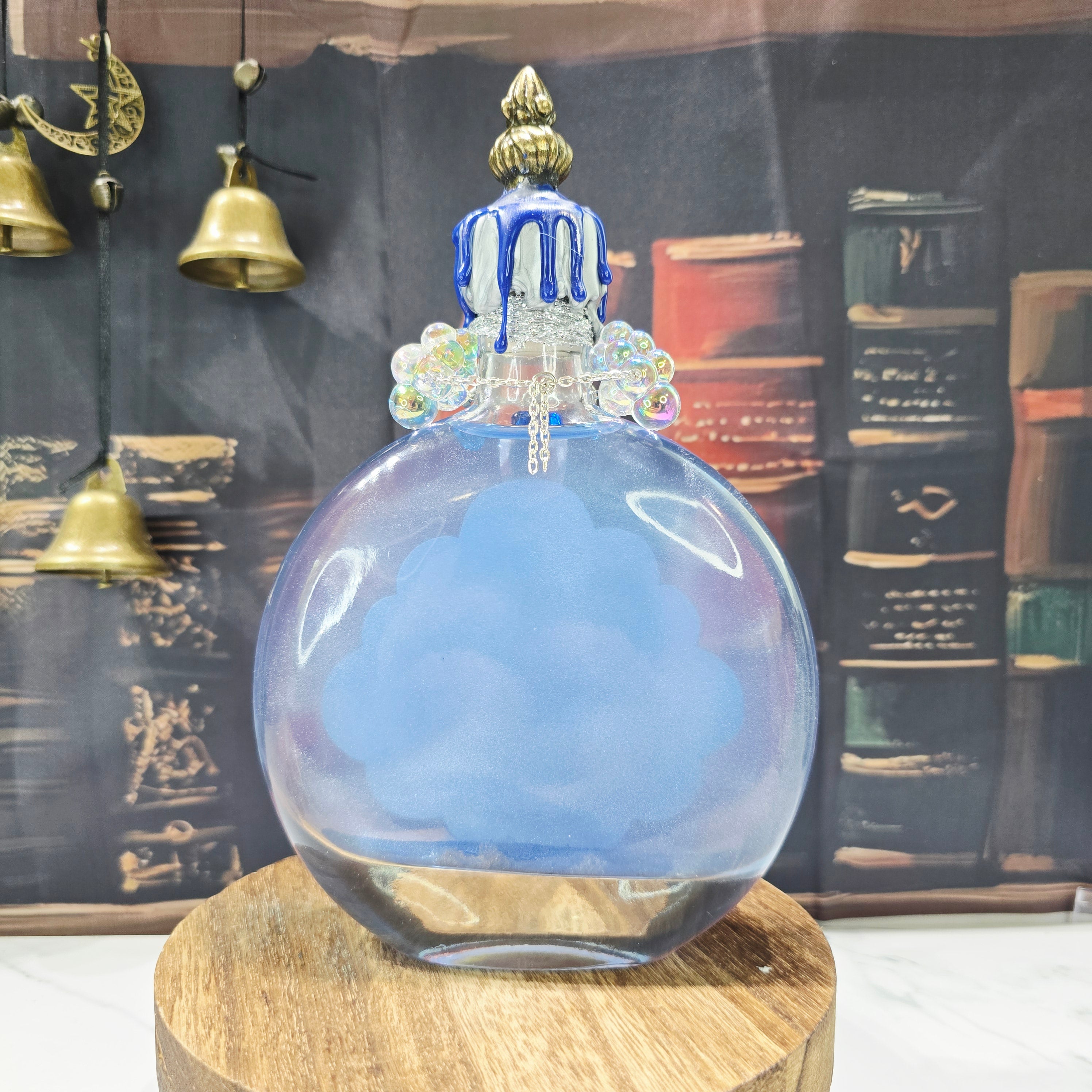 Handmade CLOUD ESSENCE Color-Changing Potion Bottle Prop Decorative Potion Clear Blue to Shimmering Opal