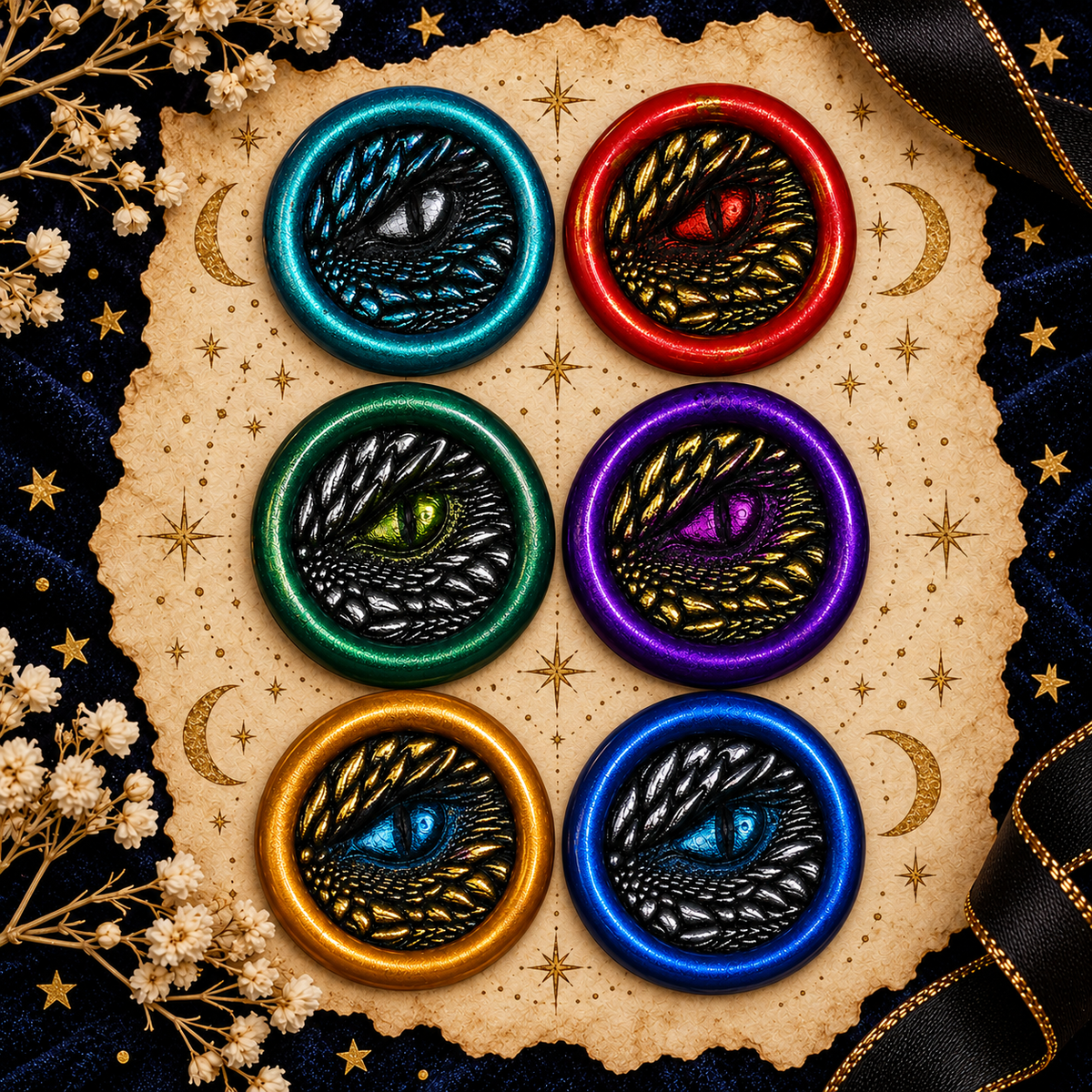 Handmade Dragon Eye Wax Seals Peel & Stick Multiple Colors