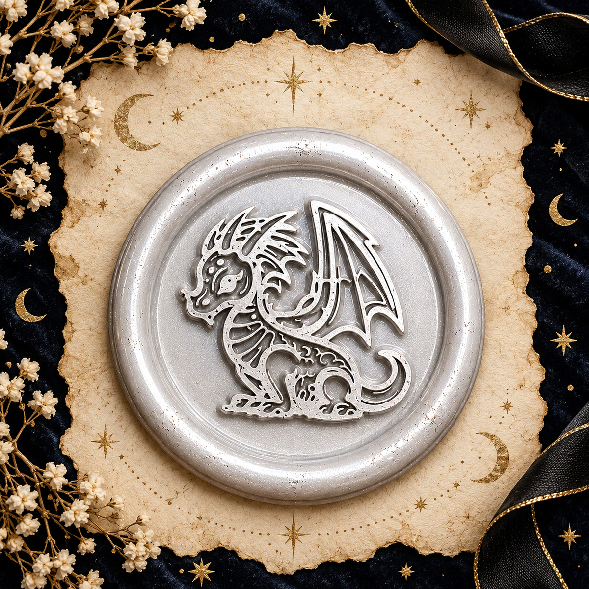 Handmade Dragon Envelope Wax Seals – Peel & Stick • Multiple Colors