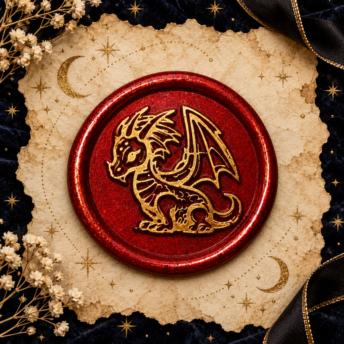 Handmade Dragon Envelope Wax Seals – Peel & Stick • Multiple Colors
