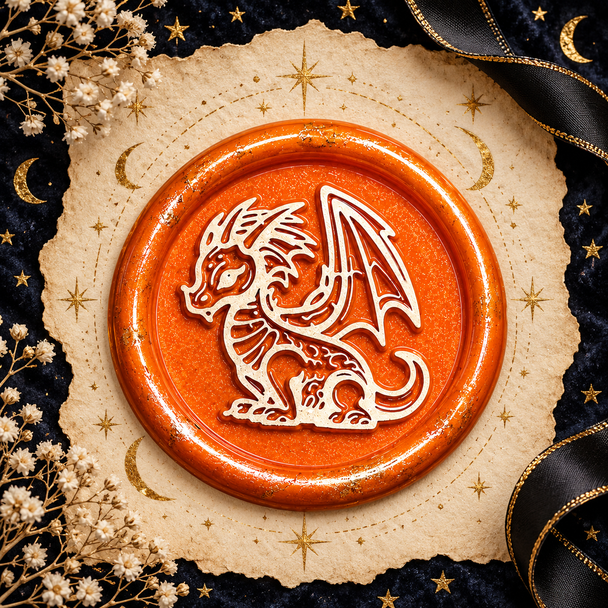 Handmade Dragon Envelope Wax Seals – Peel & Stick • Multiple Colors