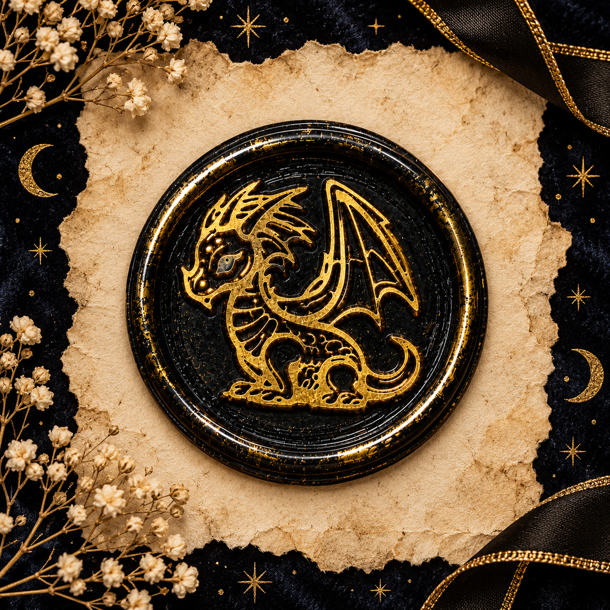 Handmade Dragon Envelope Wax Seals – Peel & Stick • Multiple Colors