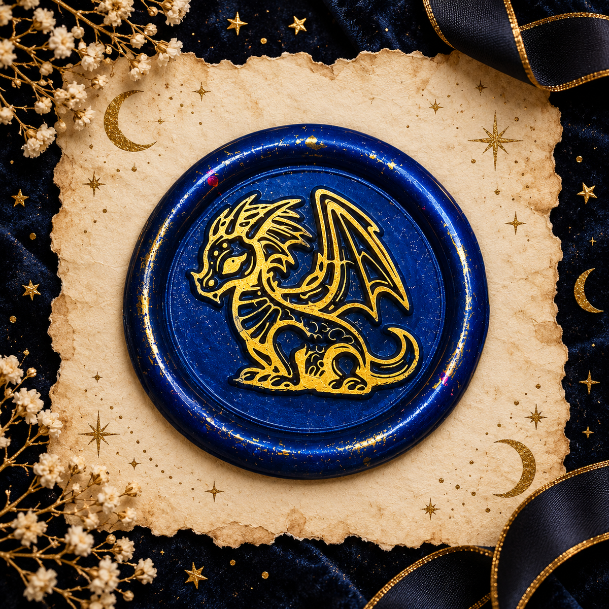 Handmade Dragon Envelope Wax Seals – Peel & Stick • Multiple Colors