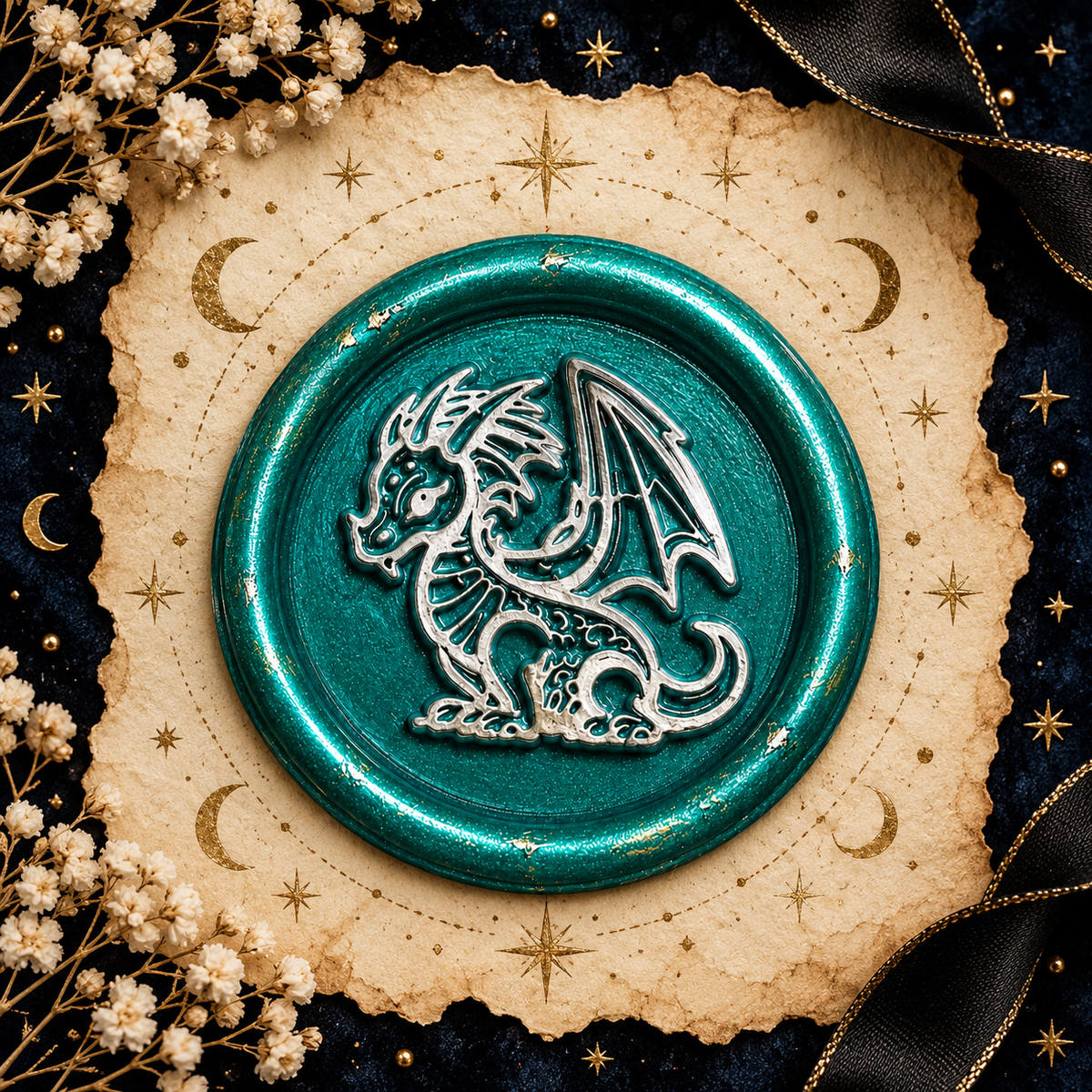 Handmade Dragon Envelope Wax Seals – Peel & Stick • Multiple Colors