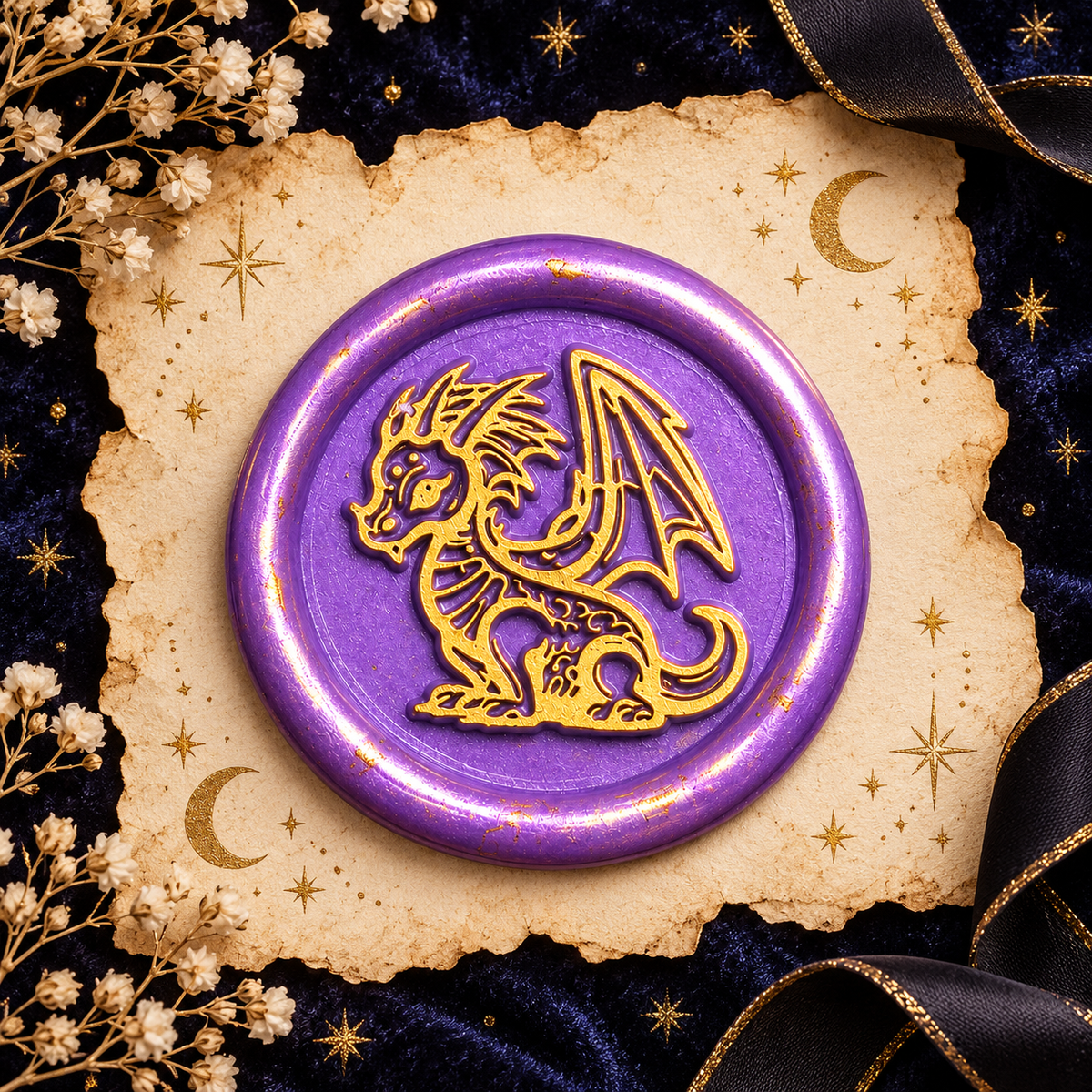 Handmade Dragon Envelope Wax Seals – Peel & Stick • Multiple Colors