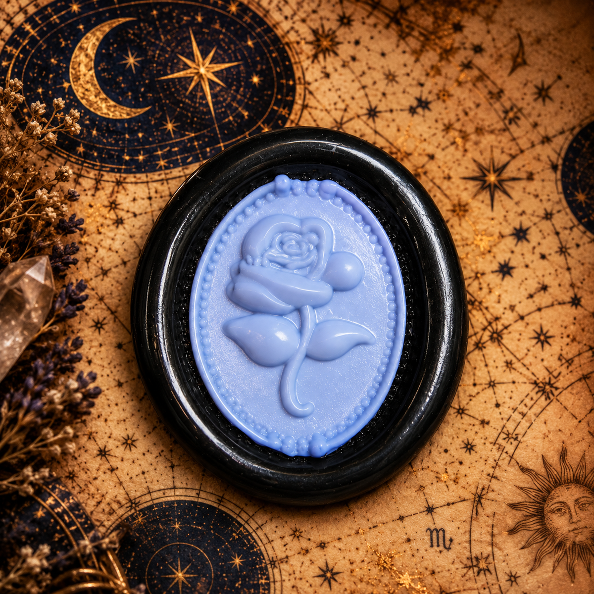 Handmade Gothic Rose Cameo Two Color Wax Seals Peel & Stick Multiple Colors