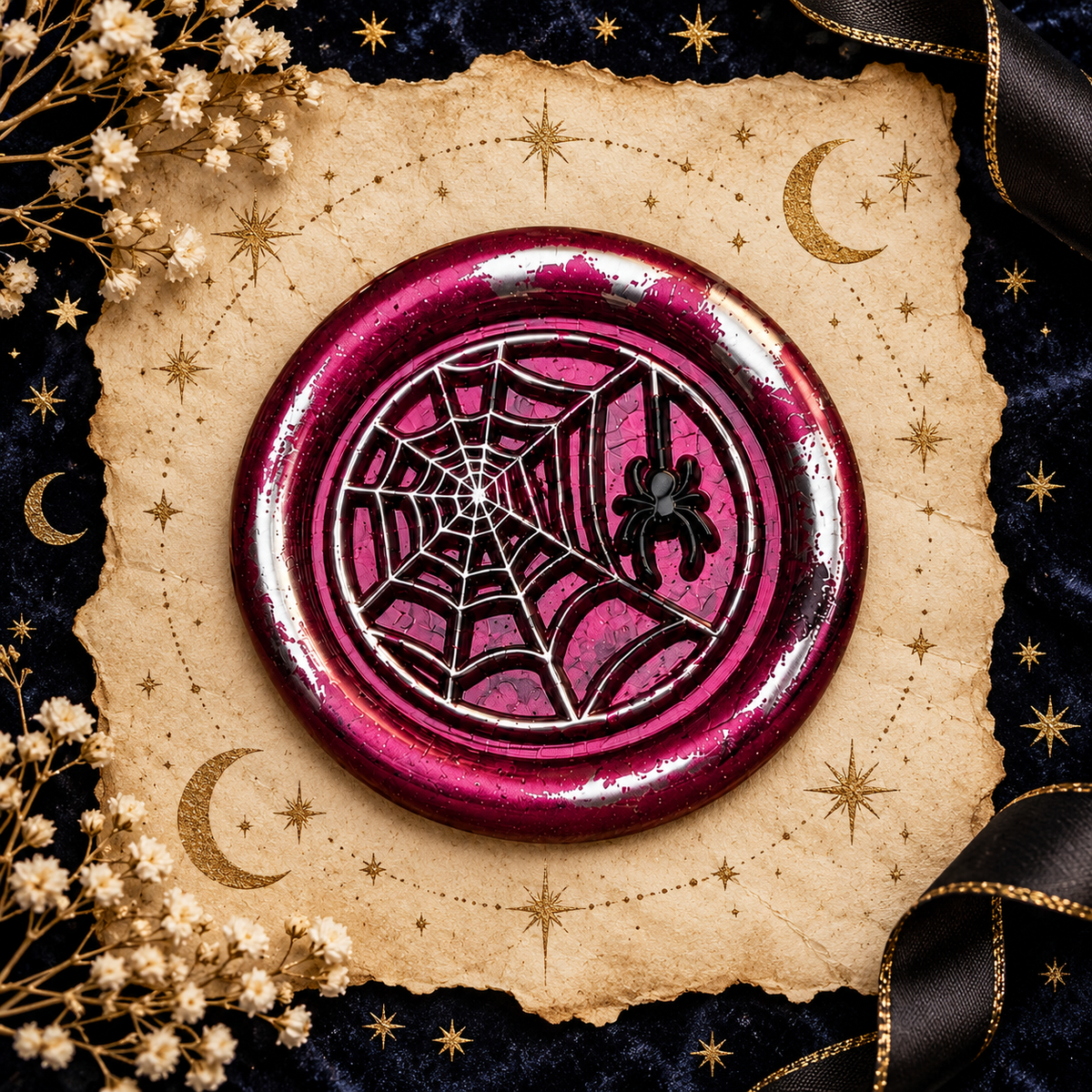Handmade Halloween Wax Seals Various Styles, Pumpkins, Spiders, Cats, Spooky Scarecrow Wax Seal with Adhesive