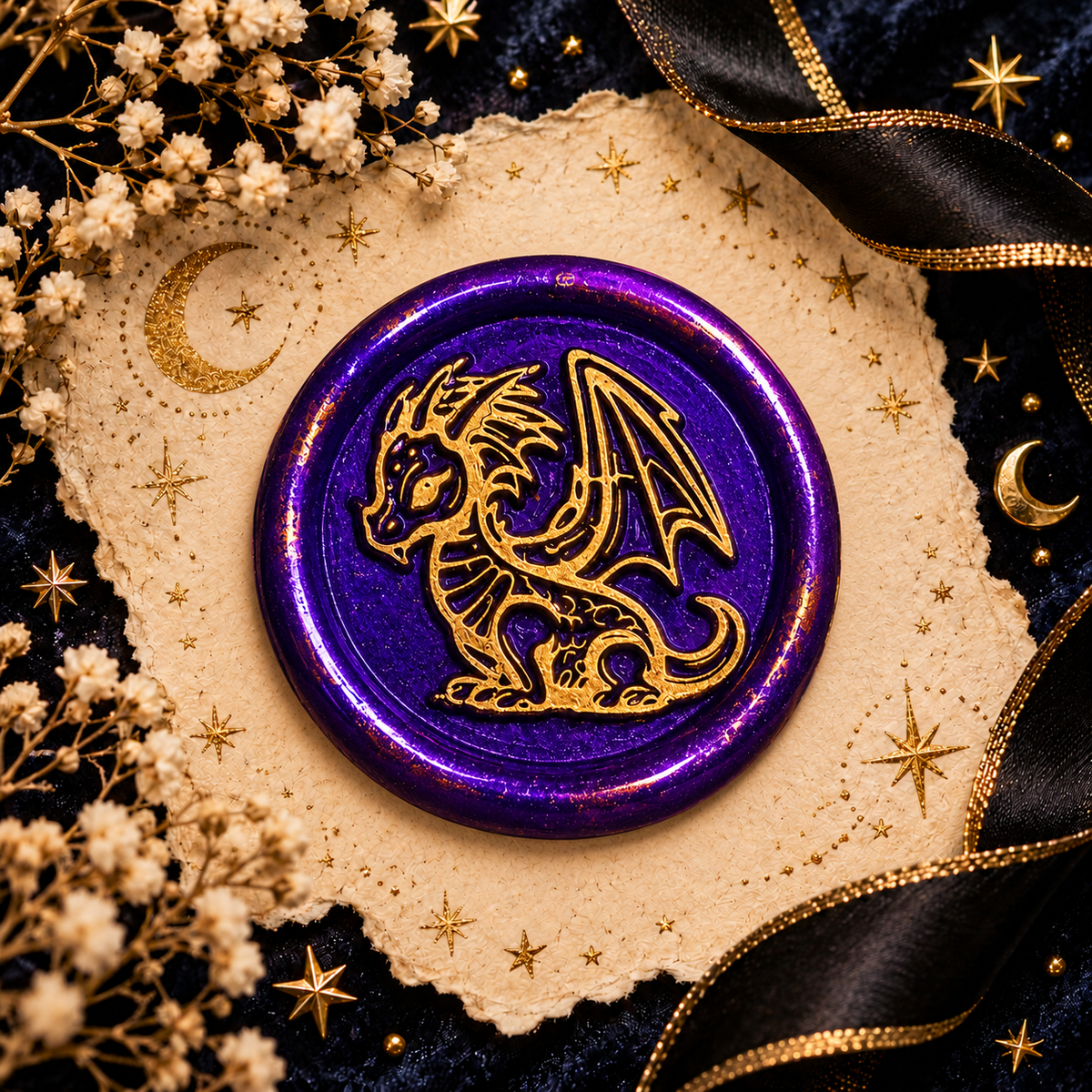 Handmade Dragon Envelope Wax Seals – Peel & Stick • Multiple Colors