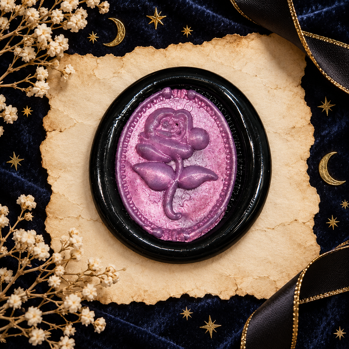 Handmade Gothic Rose Cameo Two Color Wax Seals Peel & Stick Multiple Colors