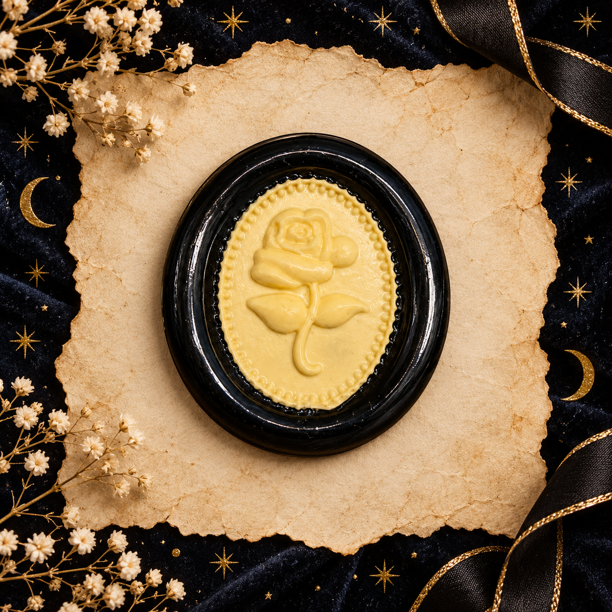 Handmade Gothic Rose Cameo Two Color Wax Seals Peel & Stick Multiple Colors