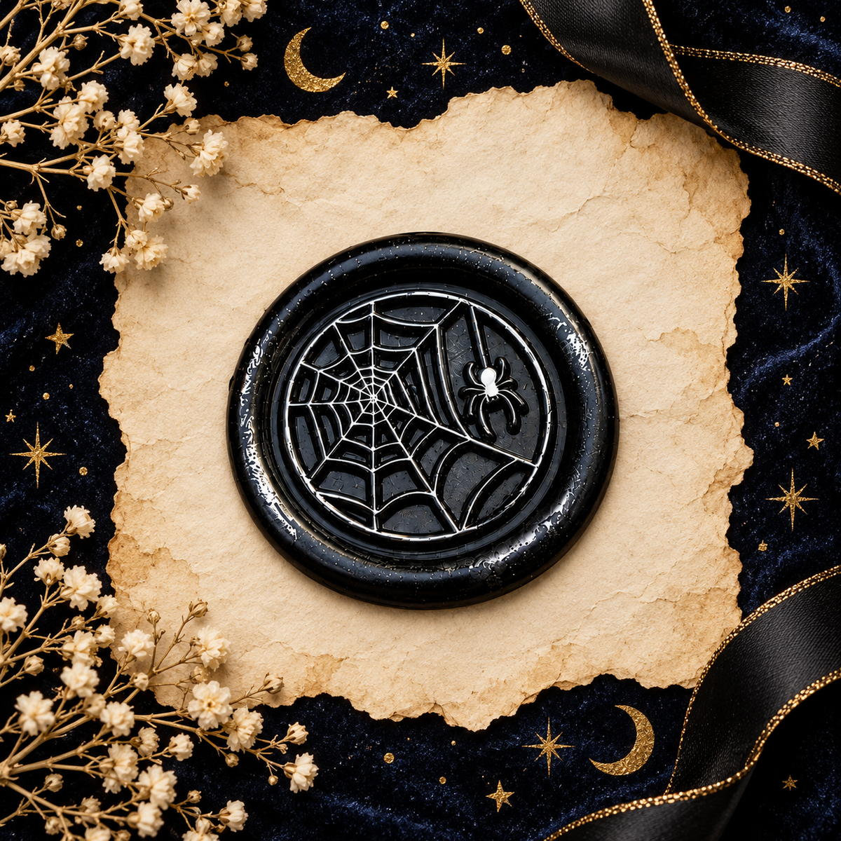 Handmade Halloween Wax Seals Various Styles, Pumpkins, Spiders, Cats, Spooky Scarecrow Wax Seal with Adhesive