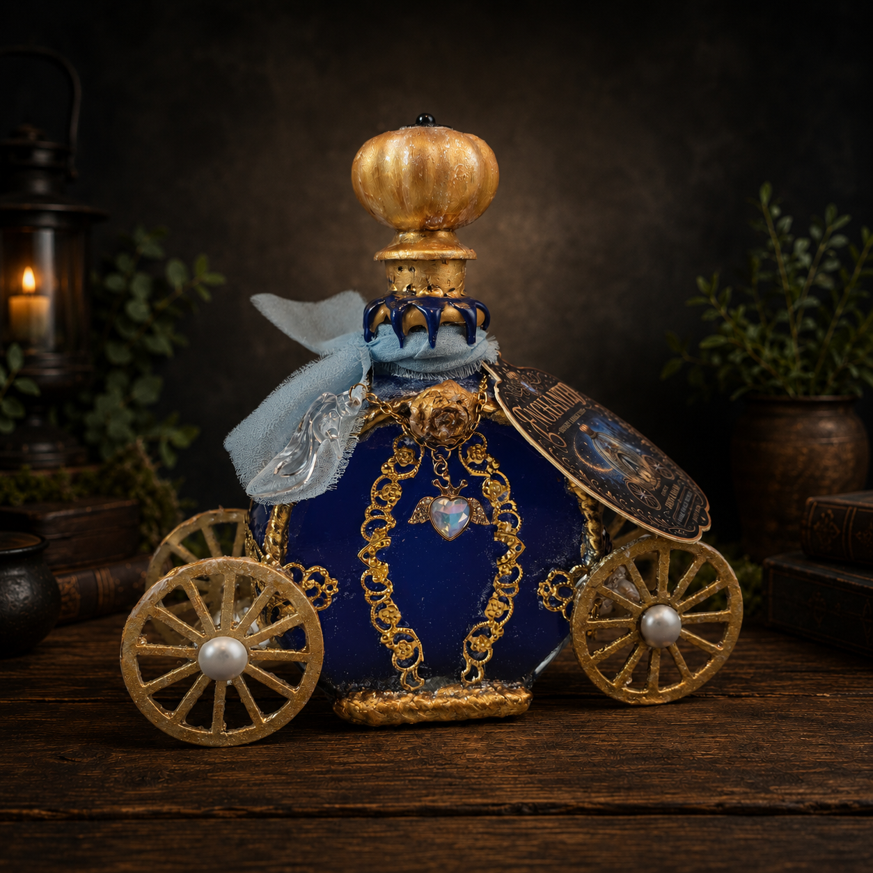 Handmade Enchanted – Midnight Carriage Elixir Decorative Color-Changing Potion Bottle