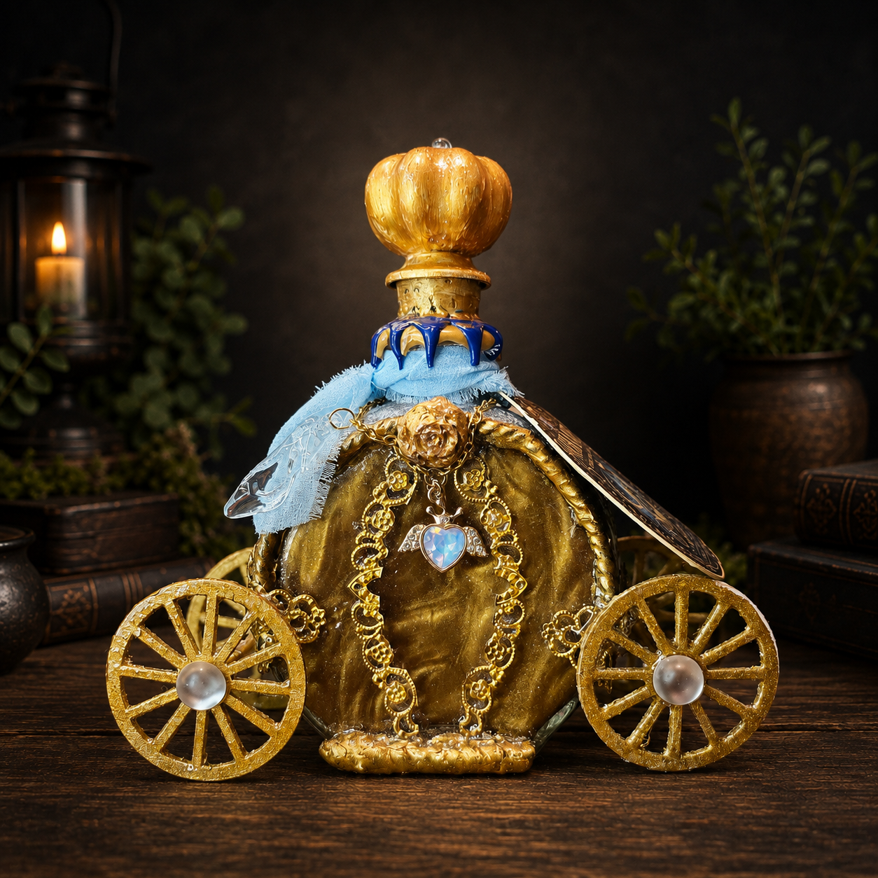 Handmade Enchanted – Midnight Carriage Elixir Decorative Color-Changing Potion Bottle