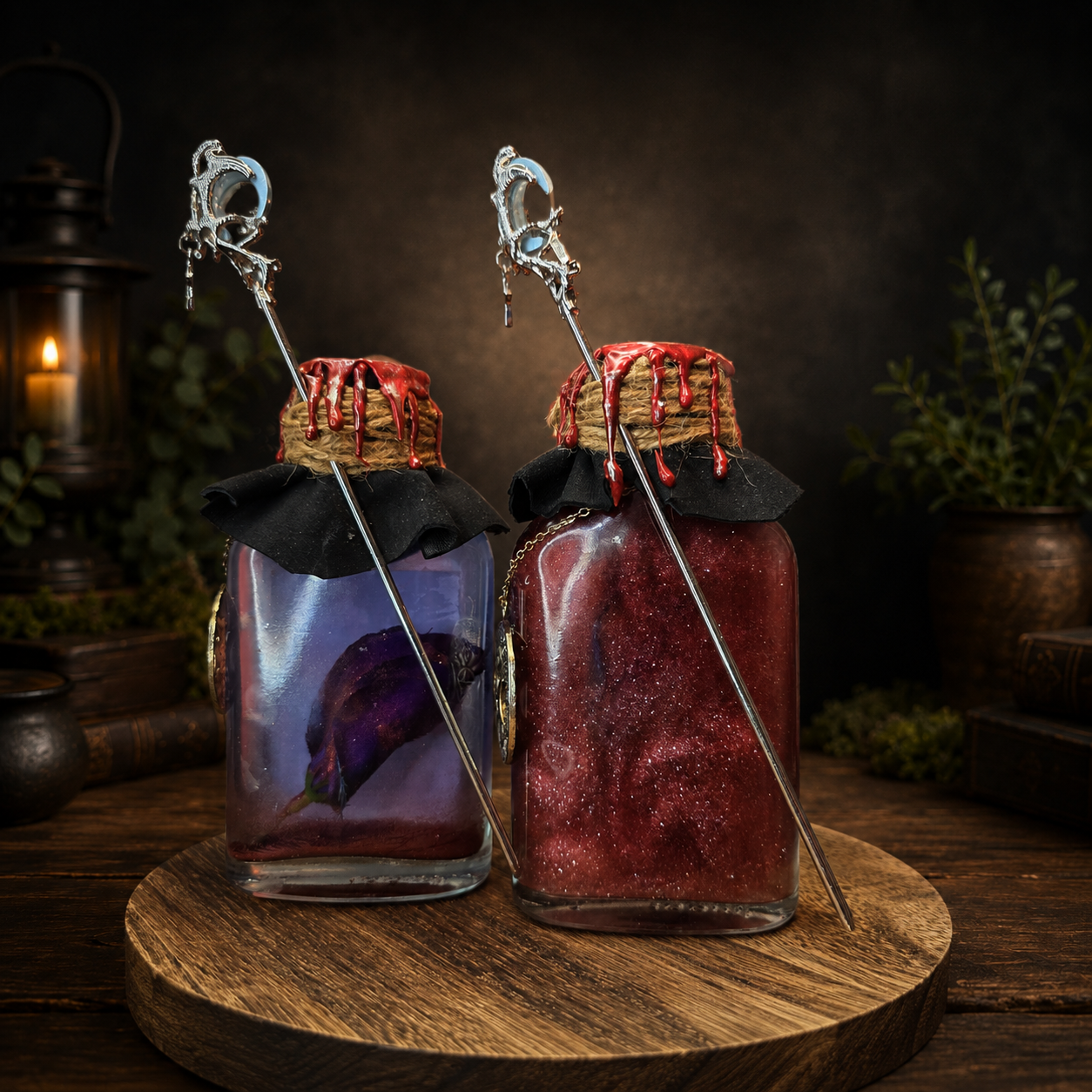 Handmade Veil of the Iris Potion Bottle – Color Changing Fantasy Decor – Blue to Copper Dreamy Gift