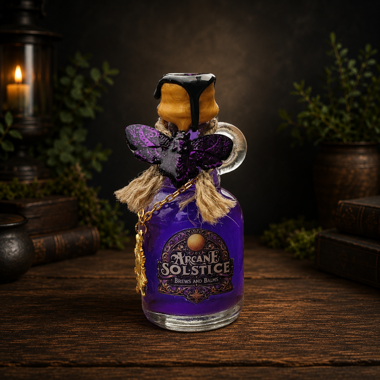 Handmade Arcane Solstice Color Changing Decorative Potion Bottle