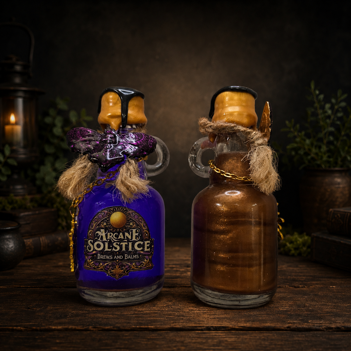 Handmade Arcane Solstice Color Changing Decorative Potion Bottle