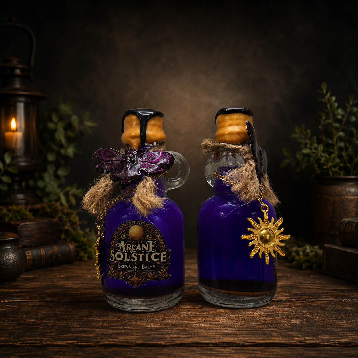 Handmade Arcane Solstice Color Changing Decorative Potion Bottle