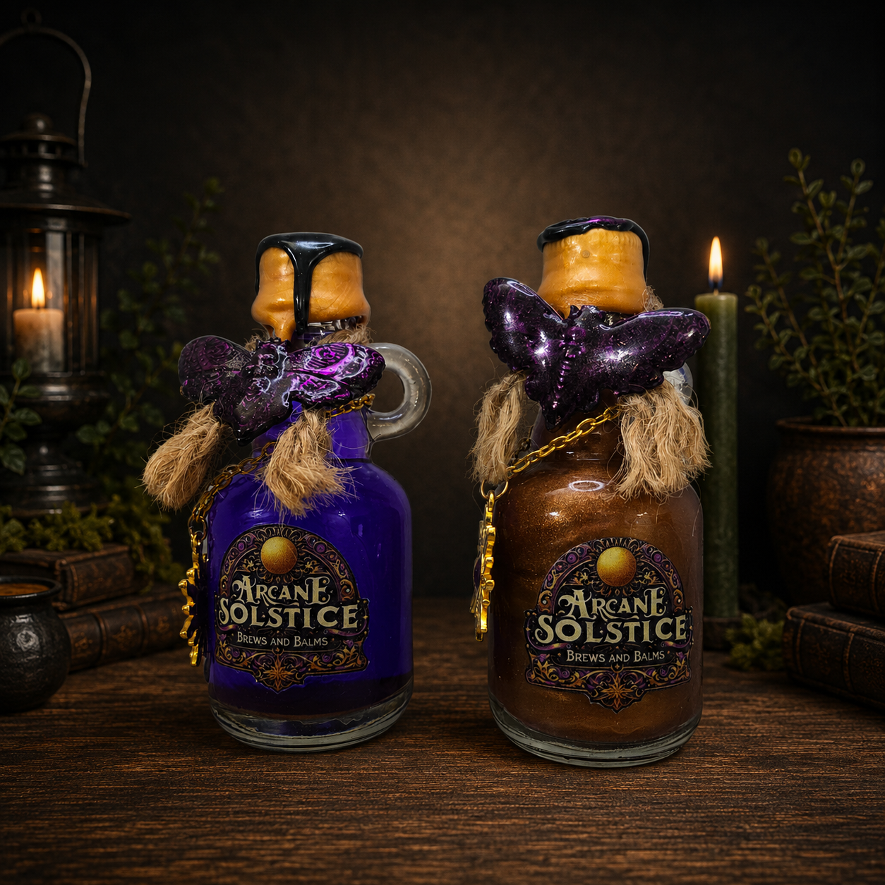 Handmade Arcane Solstice Color Changing Decorative Potion Bottle