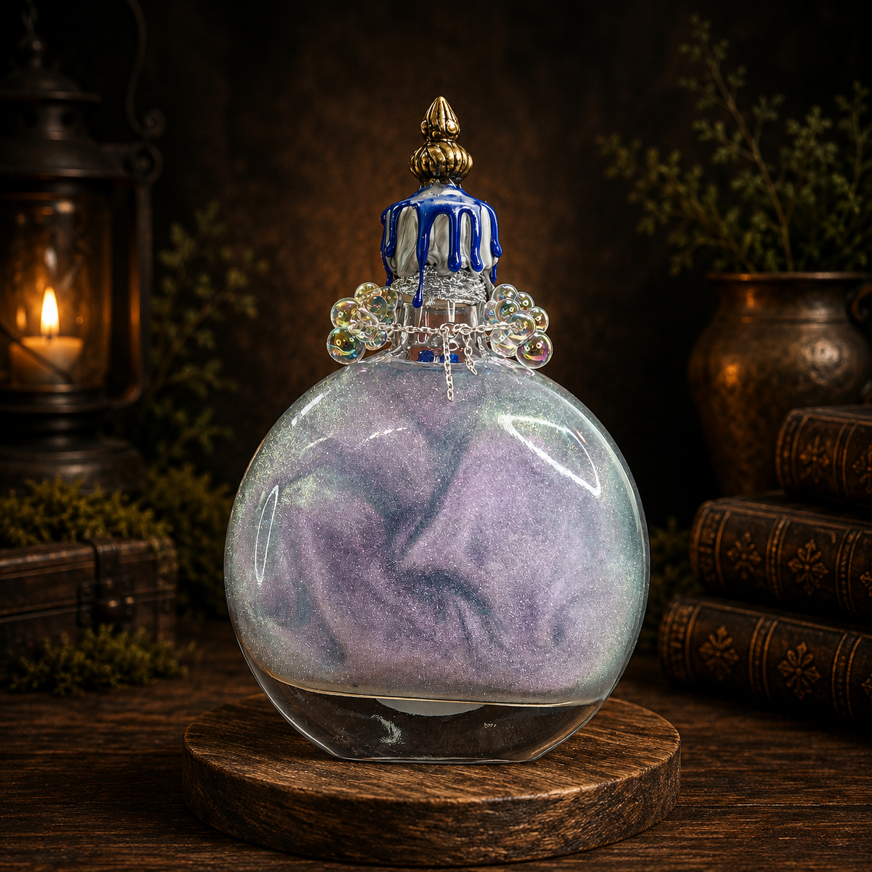 Handmade CLOUD ESSENCE Color-Changing Potion Bottle Prop Decorative Potion Clear Blue to Shimmering Opal
