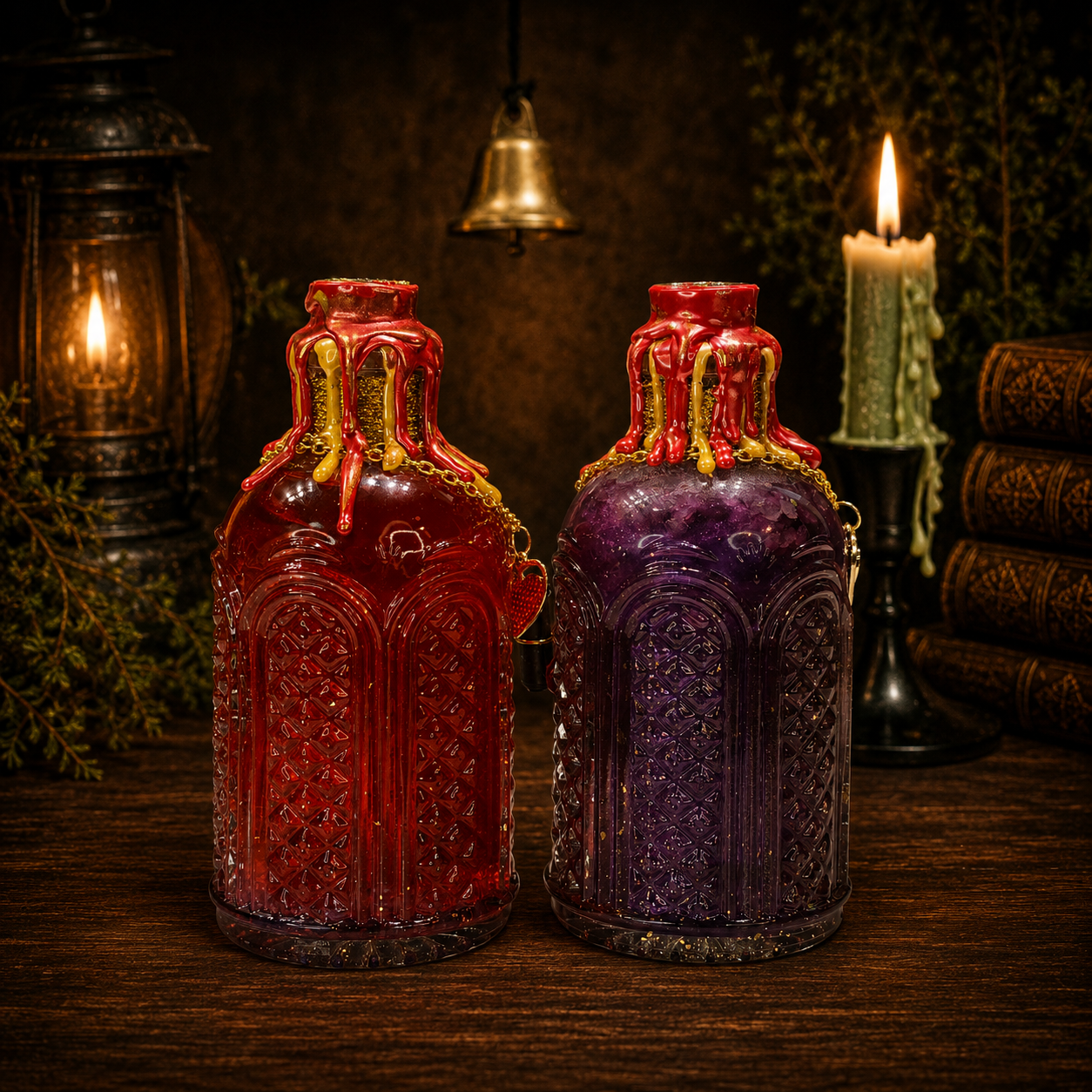 Handmade LOVE Affirmation Color-Changing Potion Bottle Prop Decorative Potion | Red to Purple