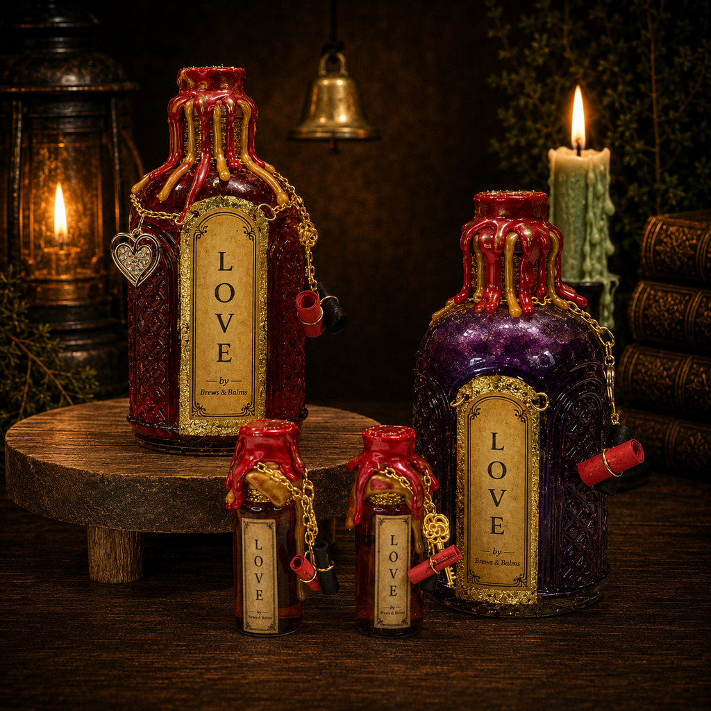 Handmade LOVE Affirmation Color-Changing Potion Bottle Prop Decorative Potion | Red to Purple