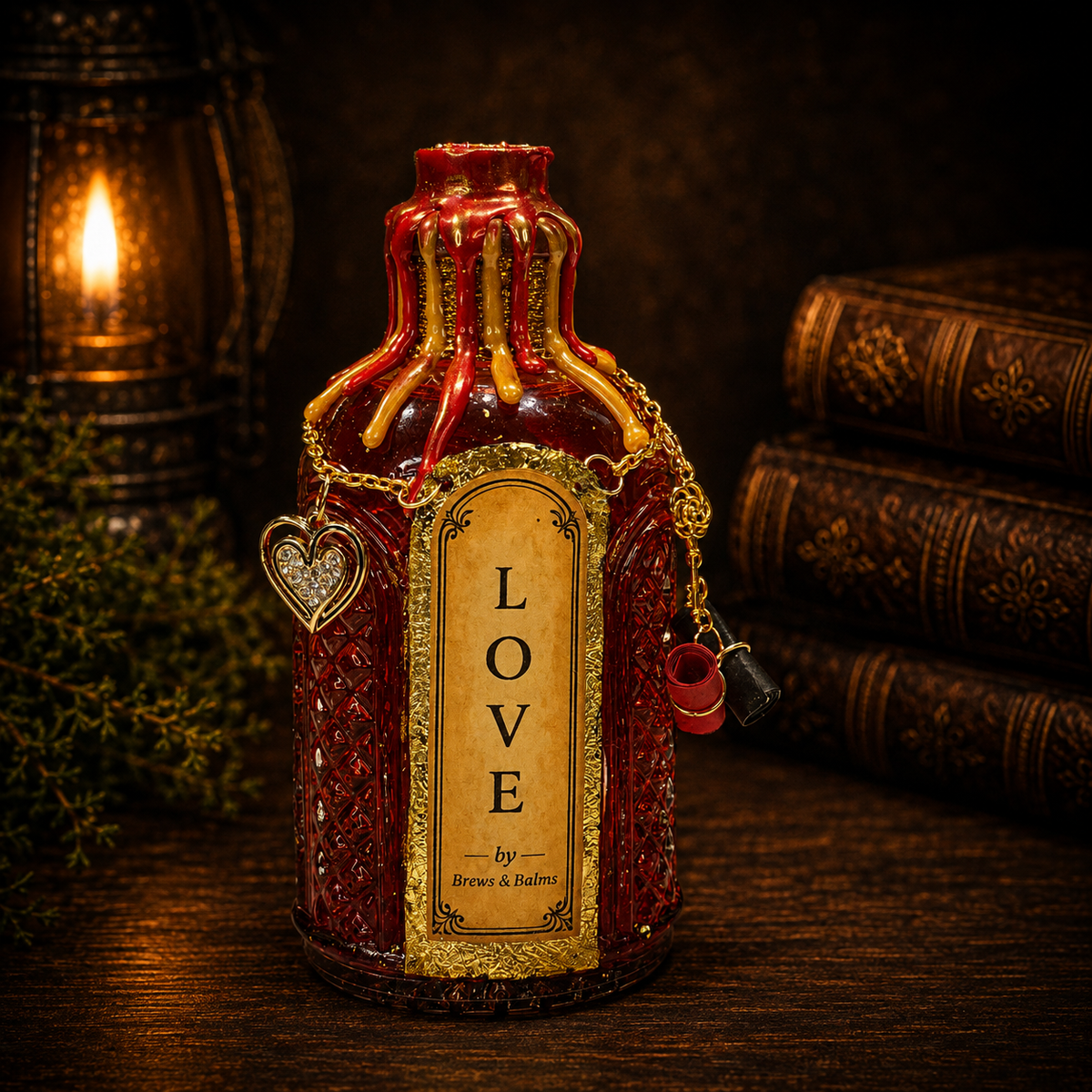 Handmade LOVE Affirmation Color-Changing Potion Bottle Prop Decorative Potion | Red to Purple