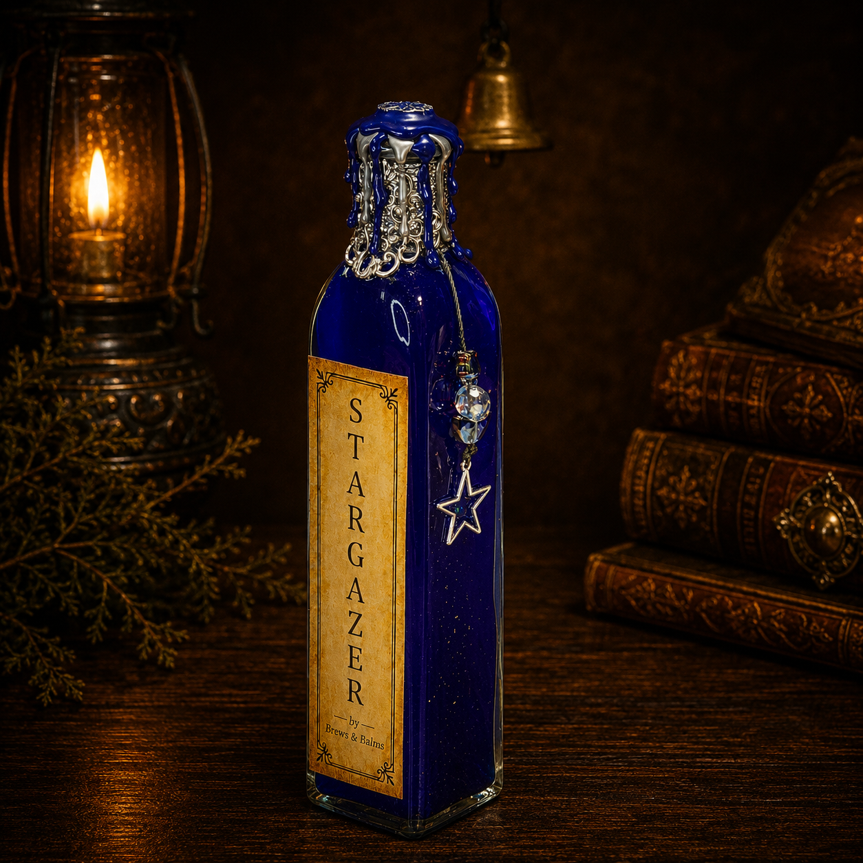 Handmade STARGAZER Color-Changing Potion Bottle Prop Blue to Midnight