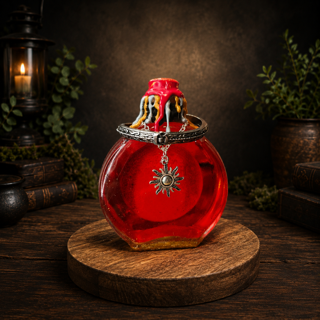Handmade Potion of Heroism Bottle – Color Changing Fantasy Decor – Courage Under Fire Legendary