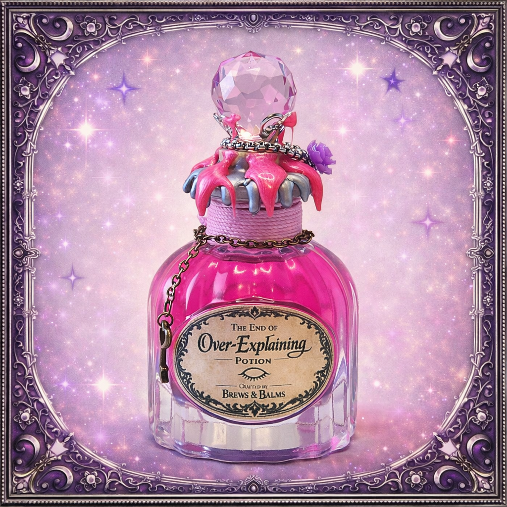 The End of Over-Explaining – Color-Changing Decorative Potion Glass Bottle | Pink to Purple