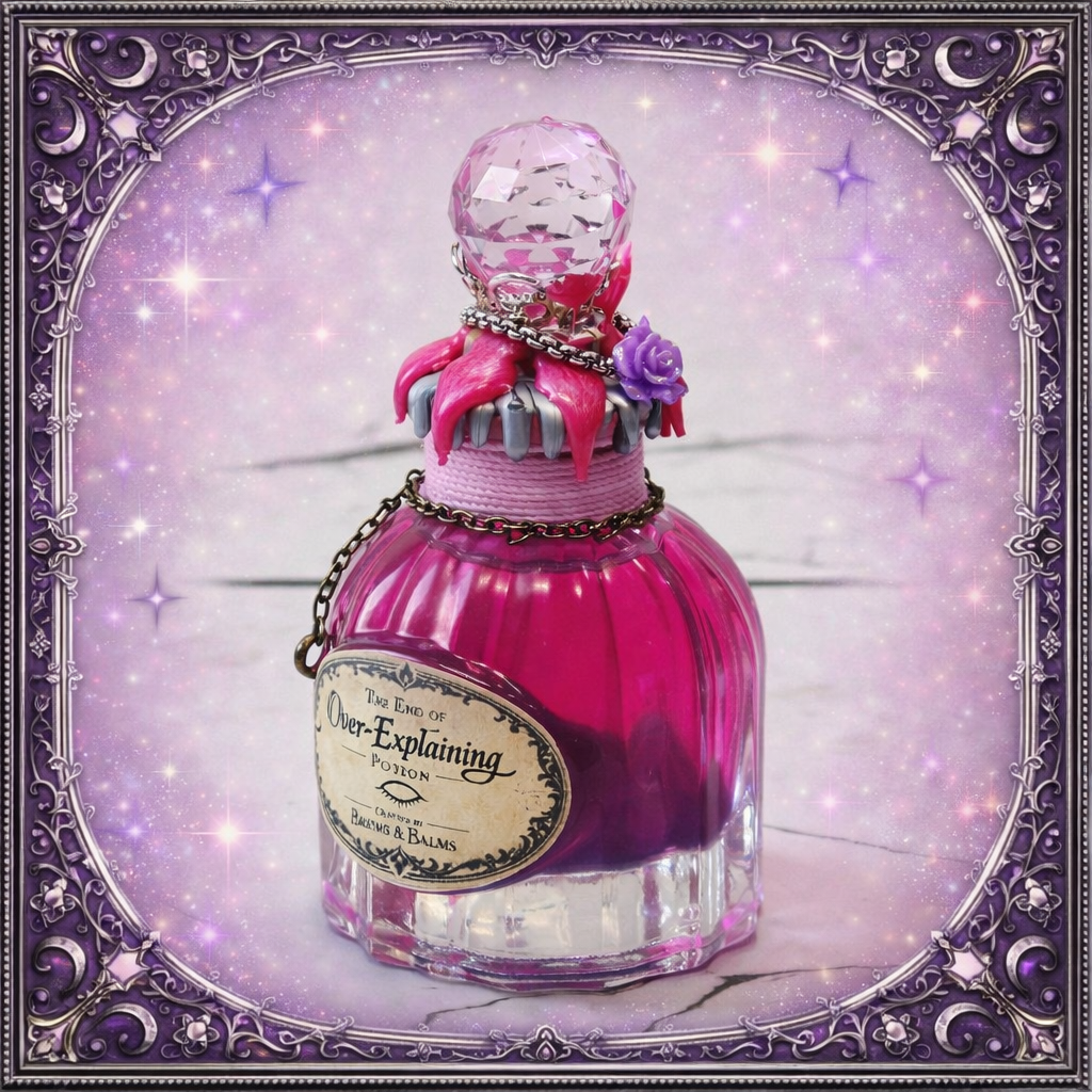 The End of Over-Explaining – Color-Changing Decorative Potion Glass Bottle | Pink to Purple