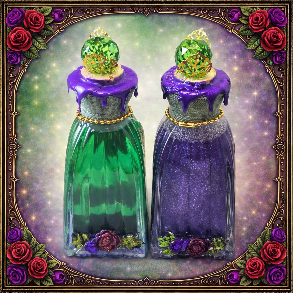 Thriving Color-Changing Decorative Potion Green - Purple Decorative Glass Bottle