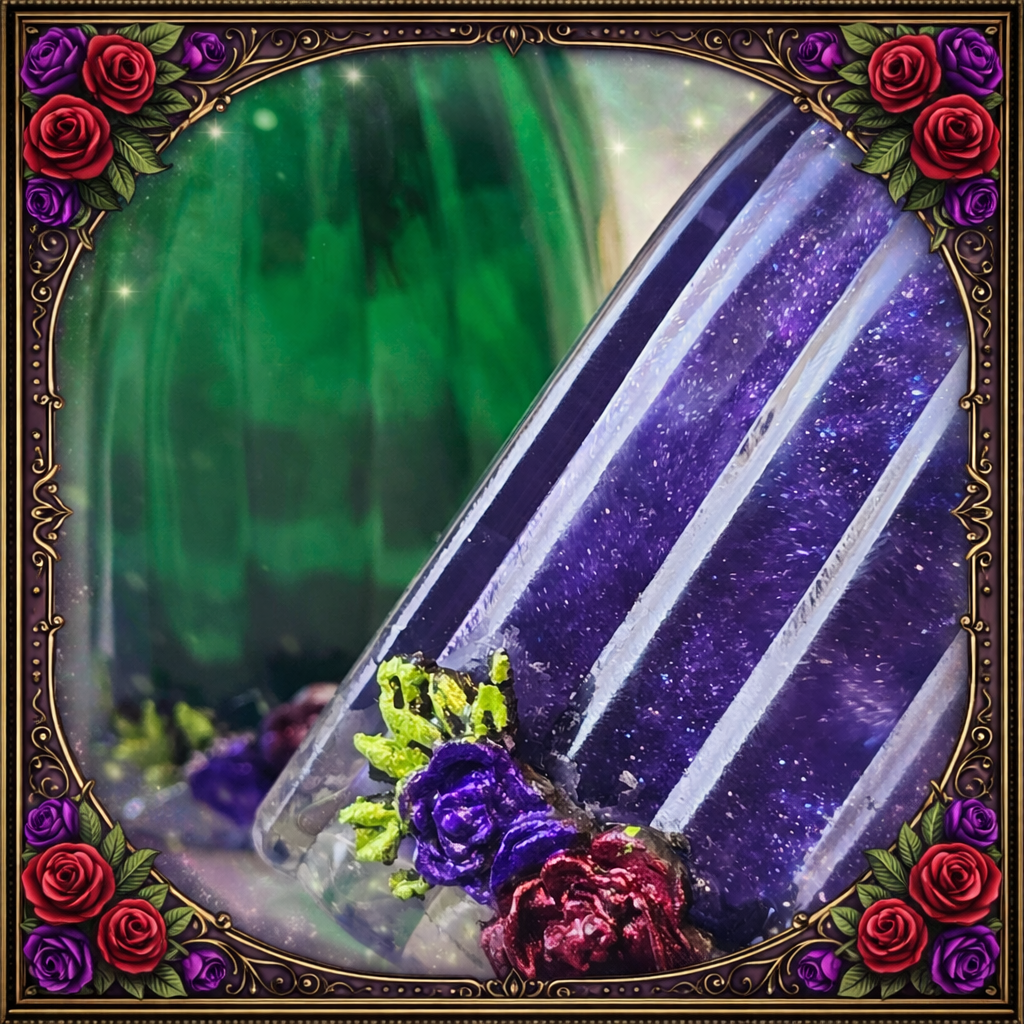 Thriving Color-Changing Decorative Potion Green - Purple Decorative Glass Bottle