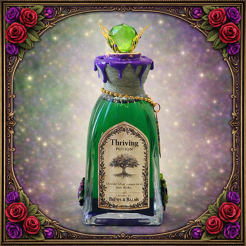 Thriving Color-Changing Decorative Potion Green - Purple Decorative Glass Bottle