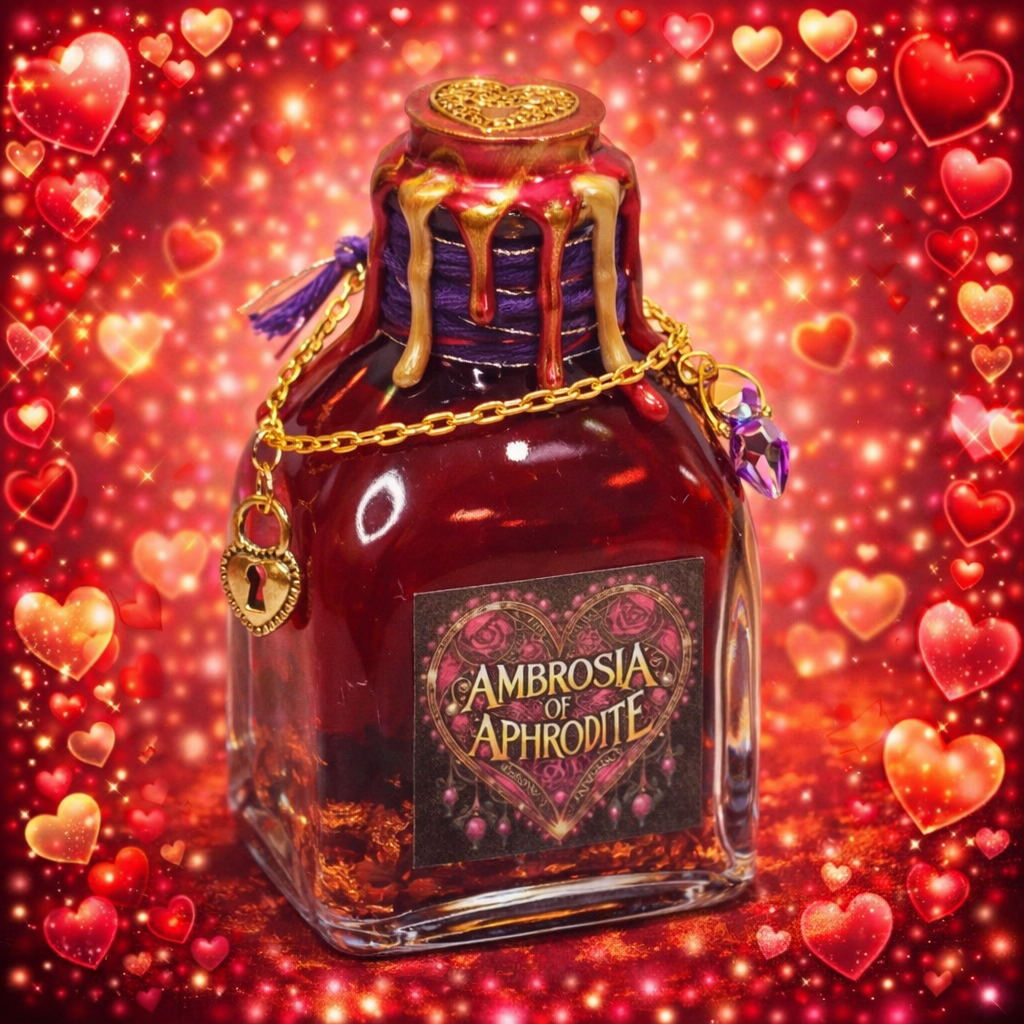 Ambrosia of Aphrodite A Color Changing Potion Bottle Prop Decorative 4.5 " Tall Square