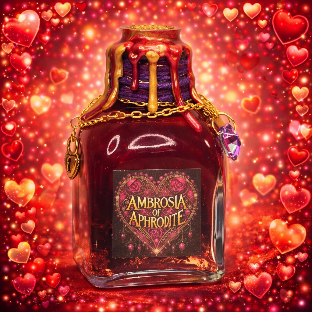 Ambrosia of Aphrodite A Color Changing Potion Bottle Prop Decorative 4.5 " Tall Square