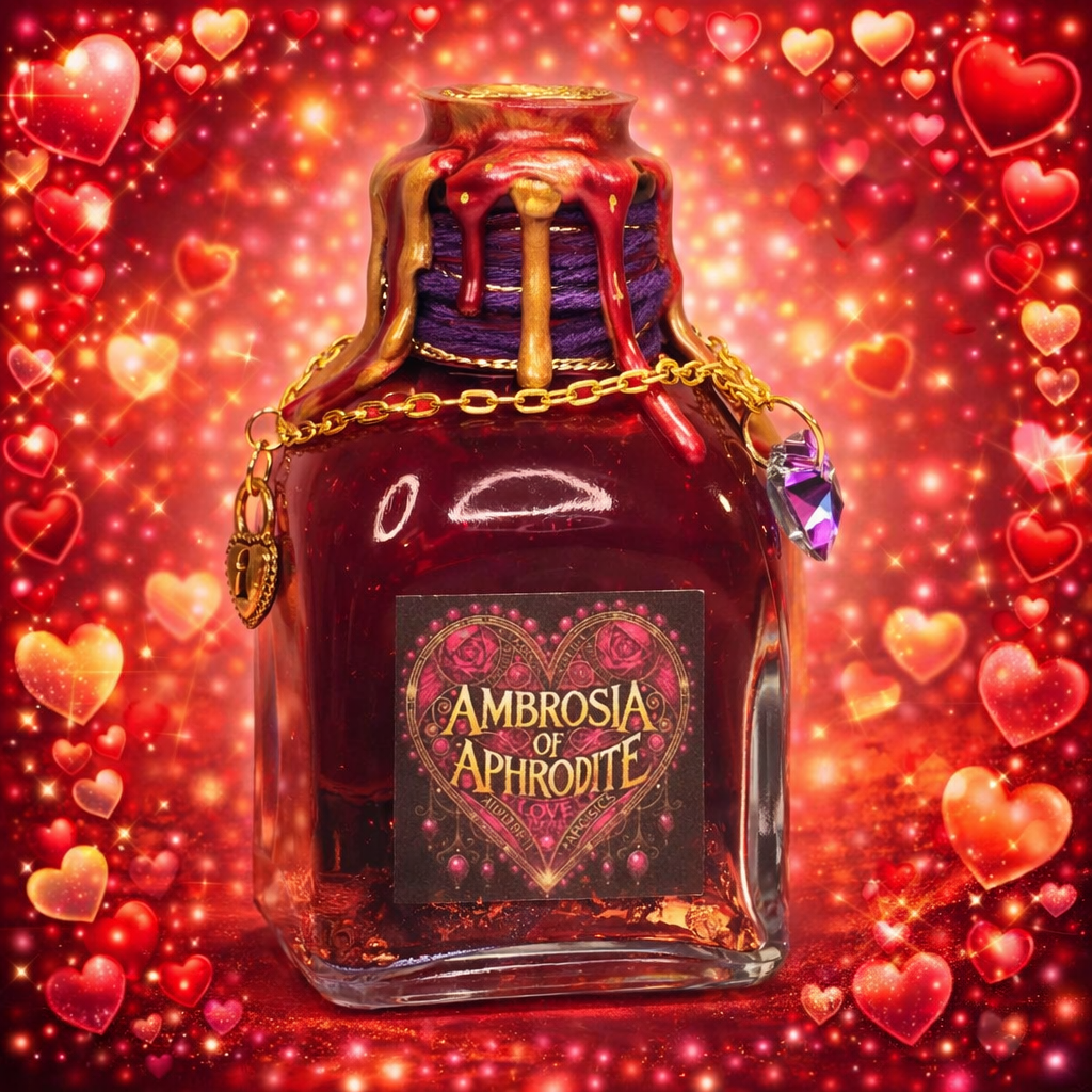 Ambrosia of Aphrodite A Color Changing Potion Bottle Prop Decorative 4.5 " Tall Square